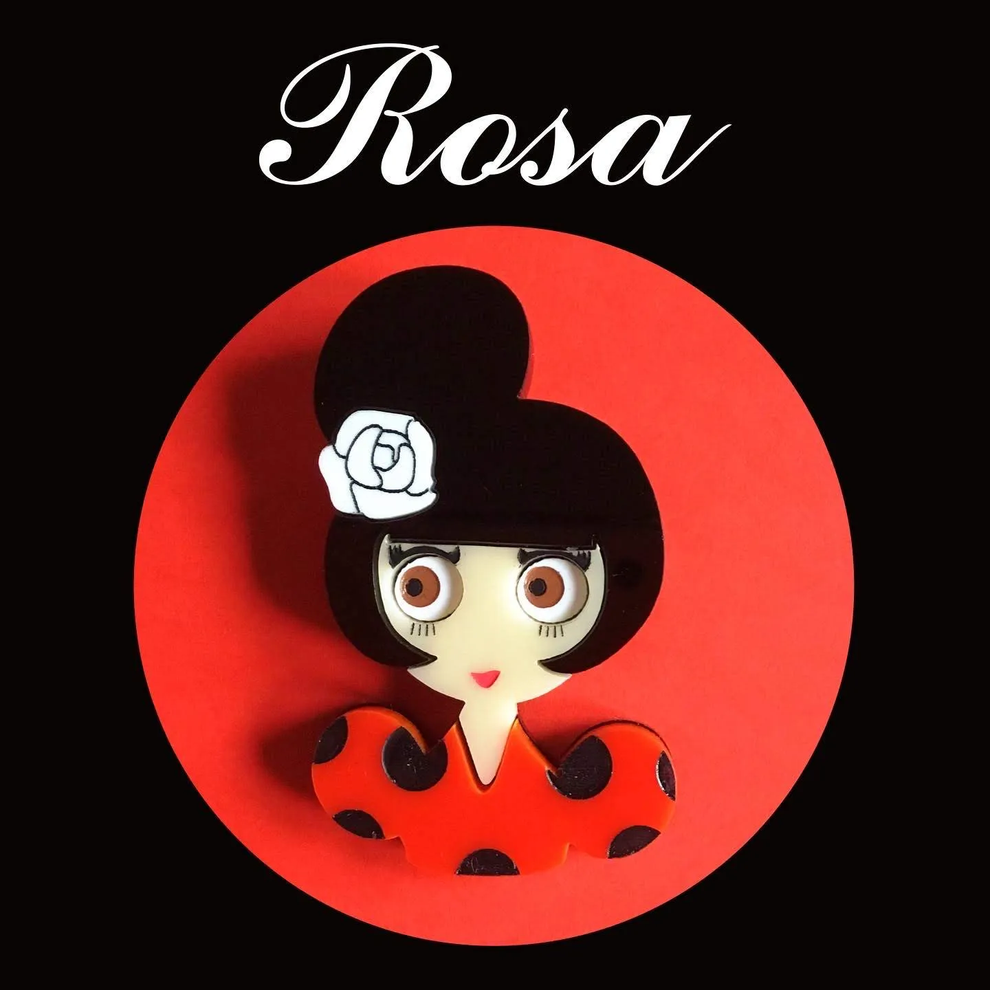 ROSA Flamenco Girl Acrylic Brooch