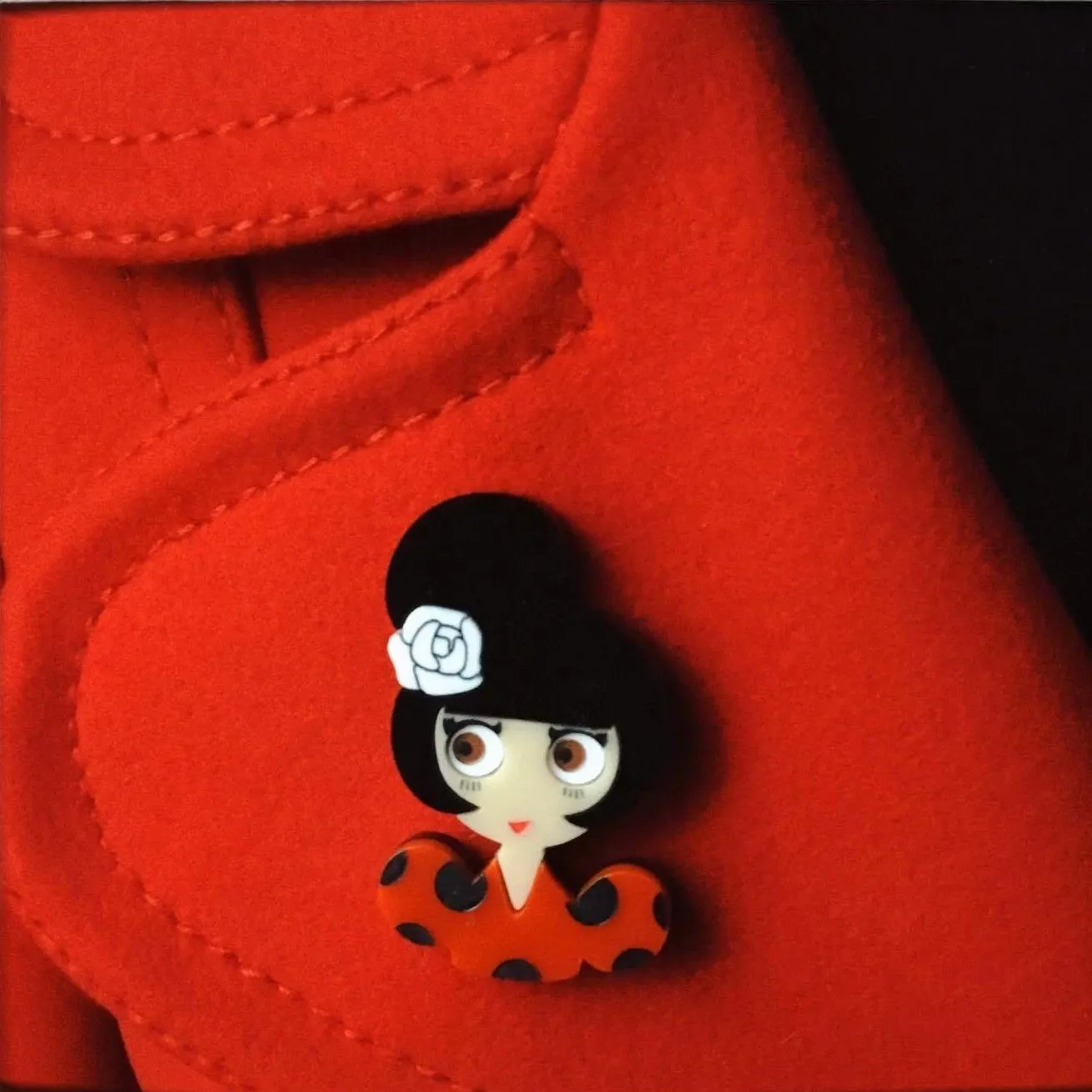 ROSA Flamenco Girl Acrylic Brooch