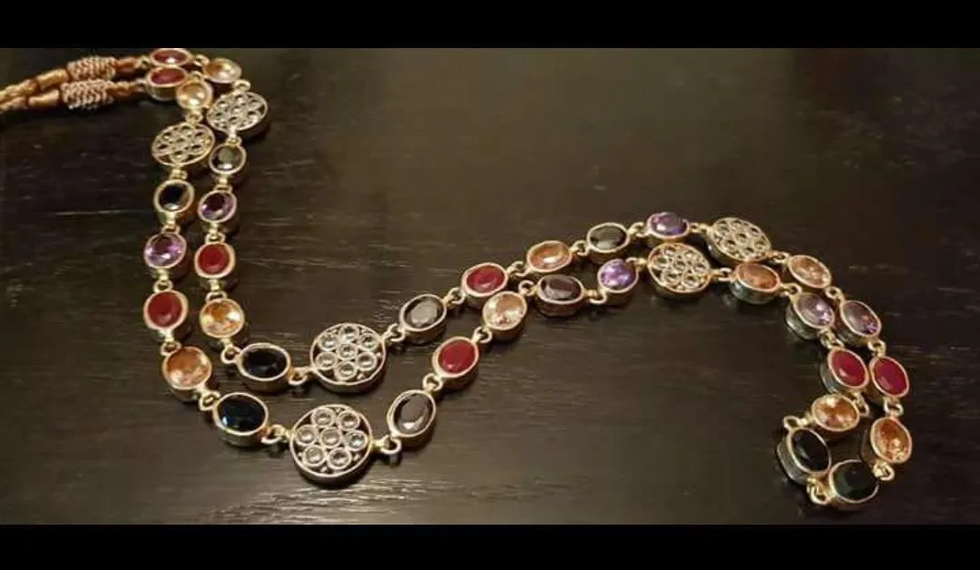 Royal multi stoned elegant long necklace NS-04P12