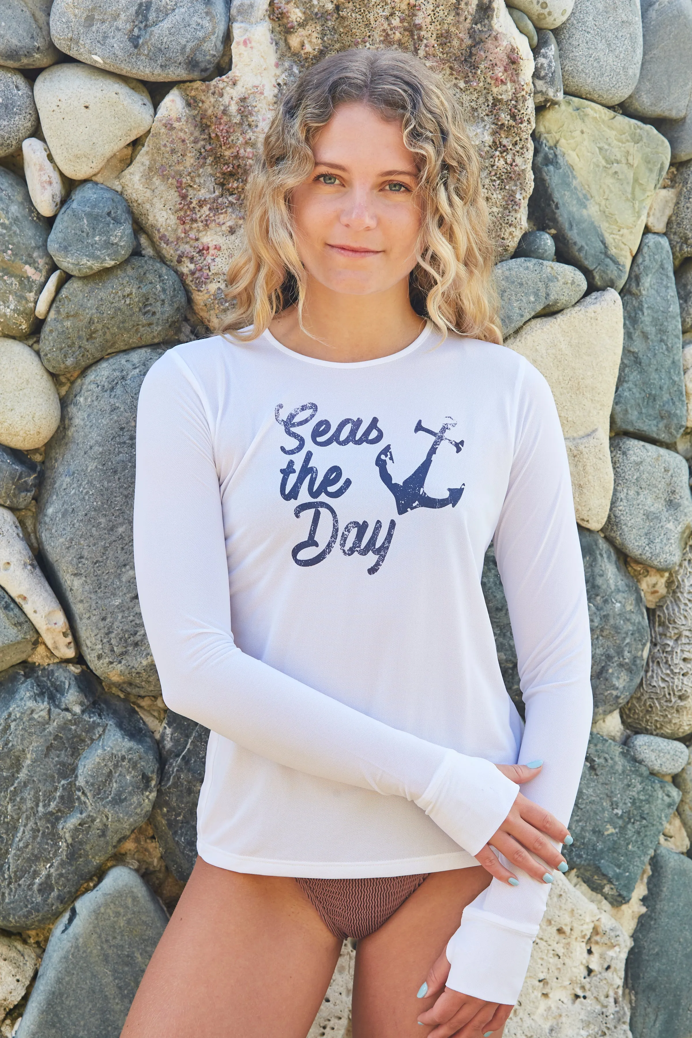 Seas The Day UPF50 Top - White