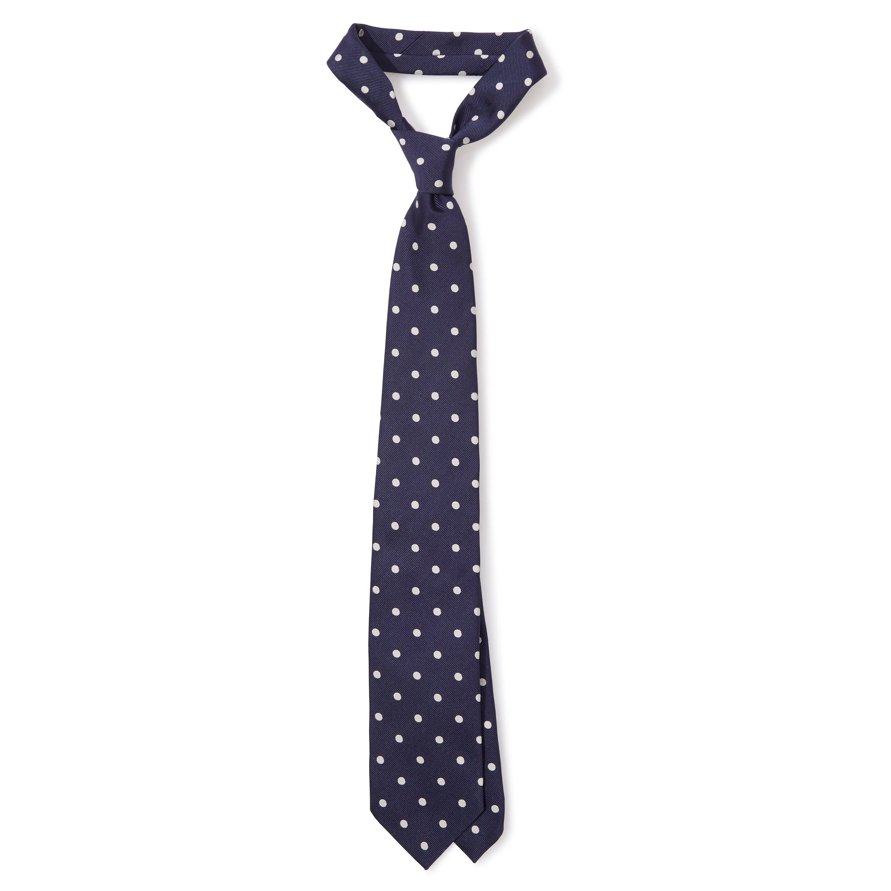 Silk Polka Dot Embroidered Tipped Tie