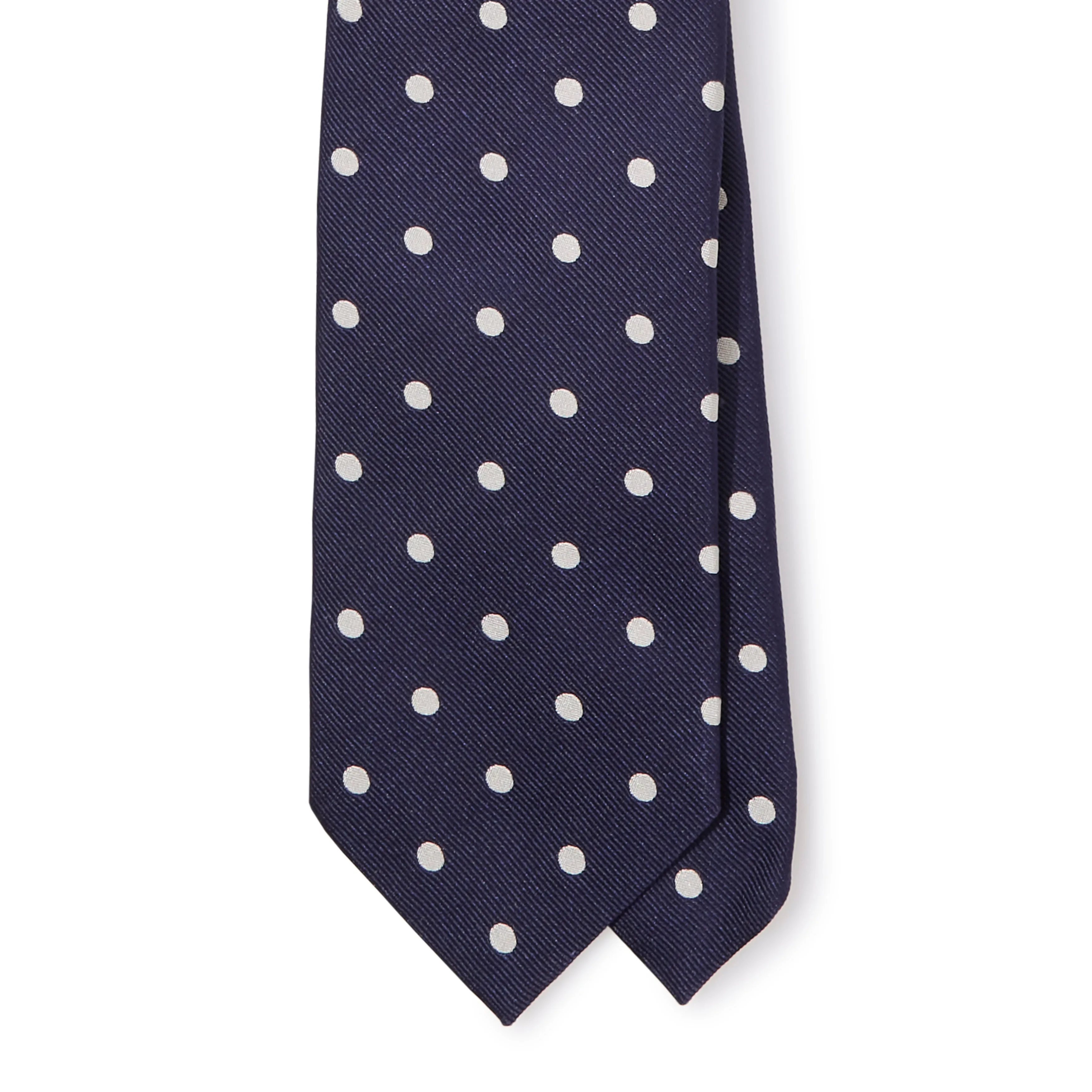 Silk Polka Dot Embroidered Tipped Tie