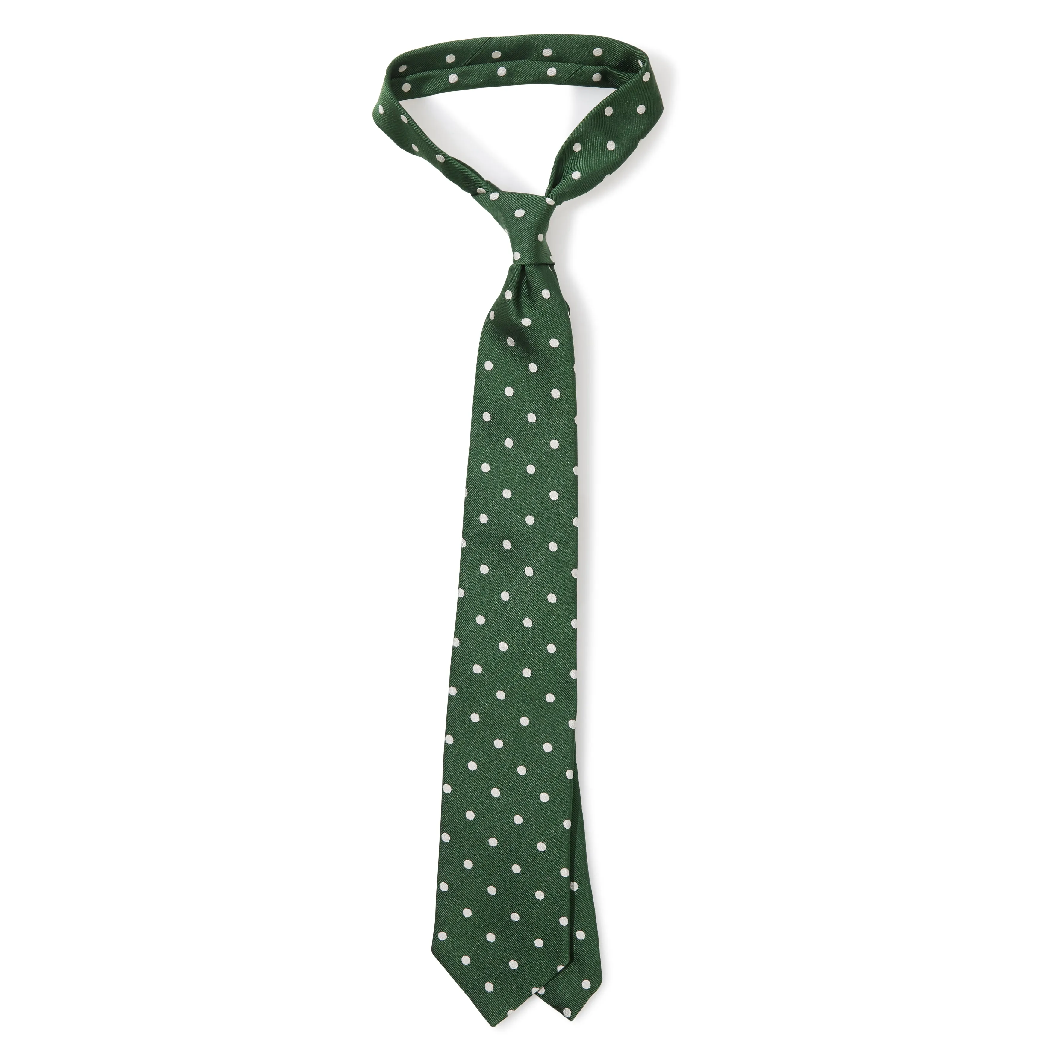 Silk Polka Dot Embroidered Tipped Tie