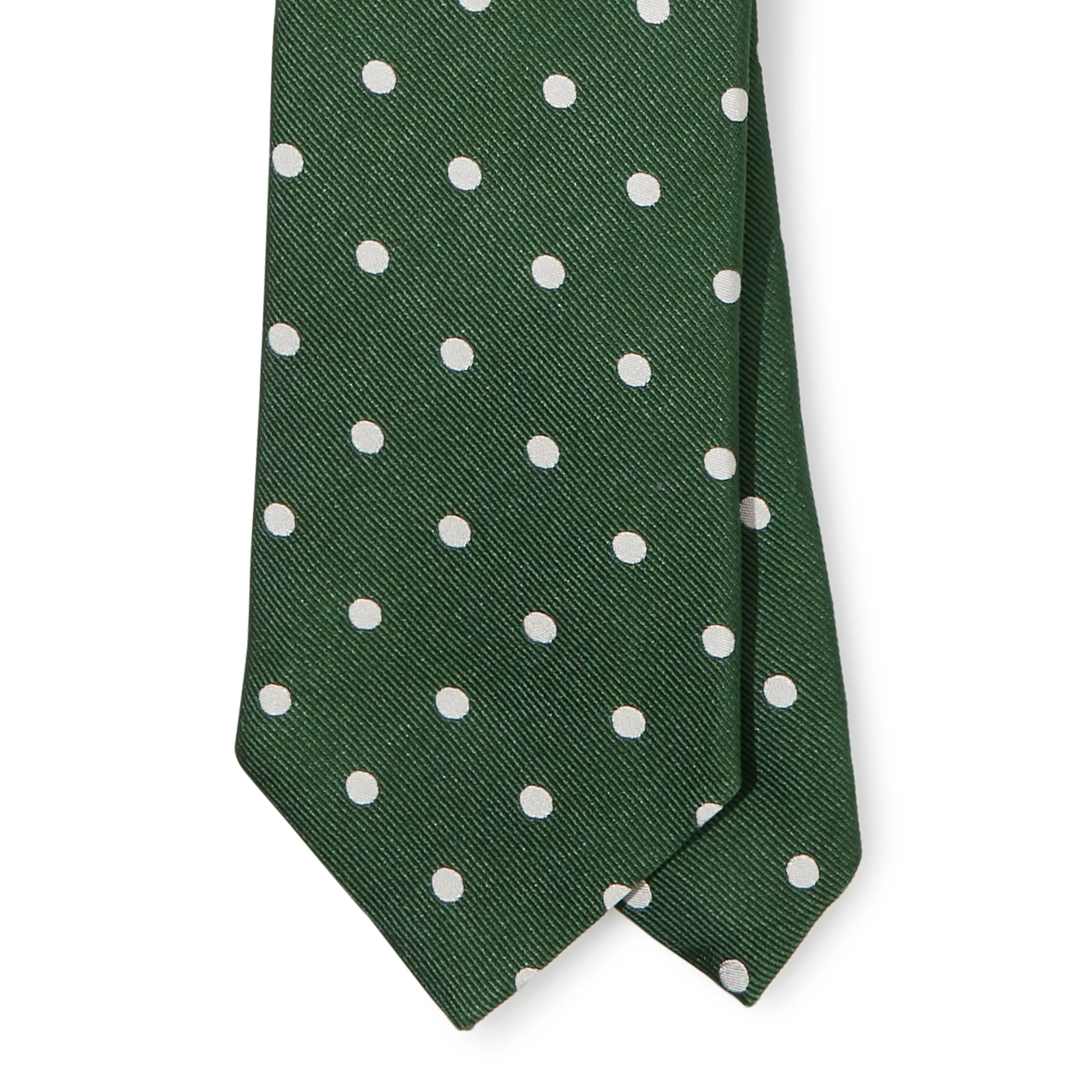 Silk Polka Dot Embroidered Tipped Tie