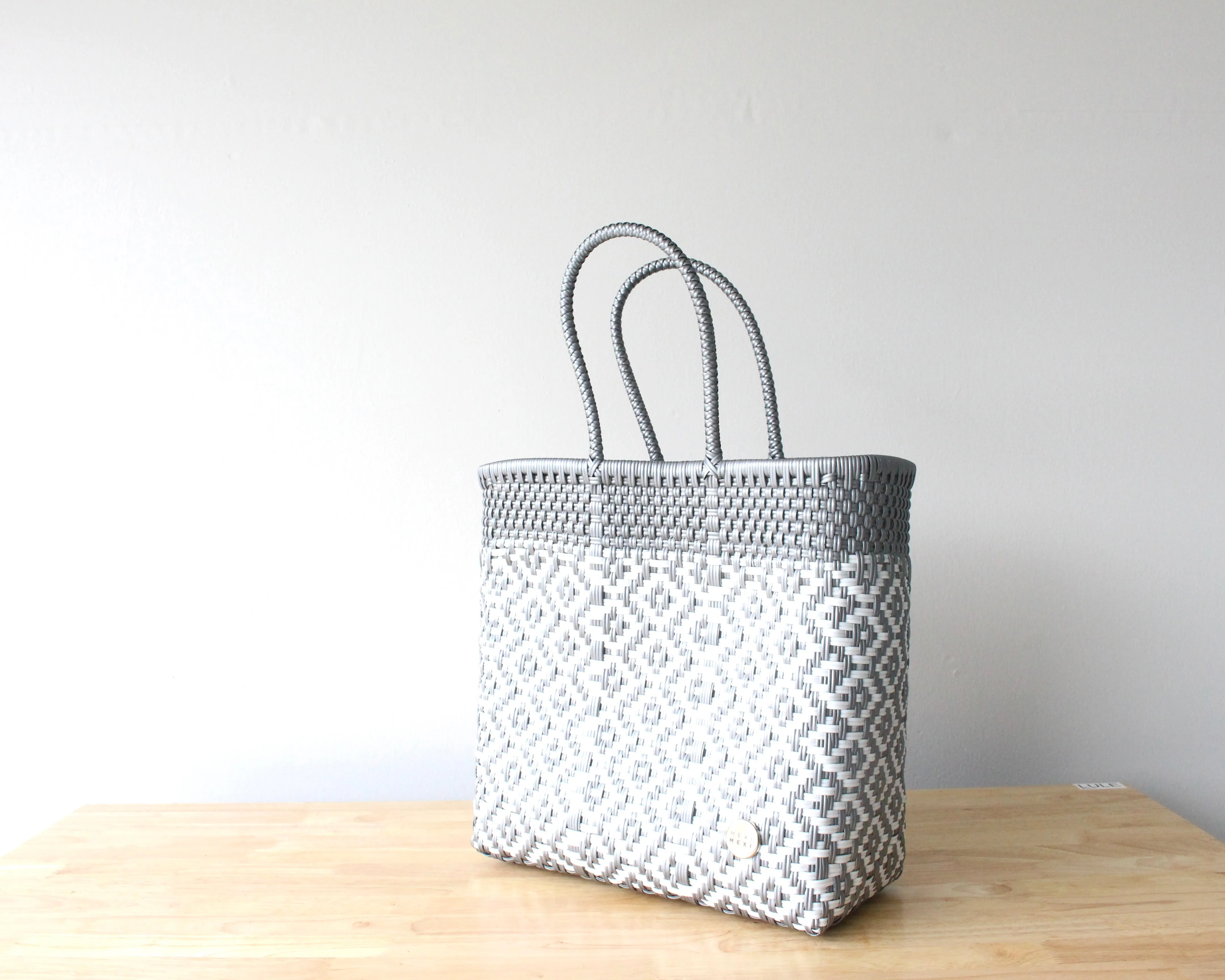 Silver & White Tote Bag by MexiMexi