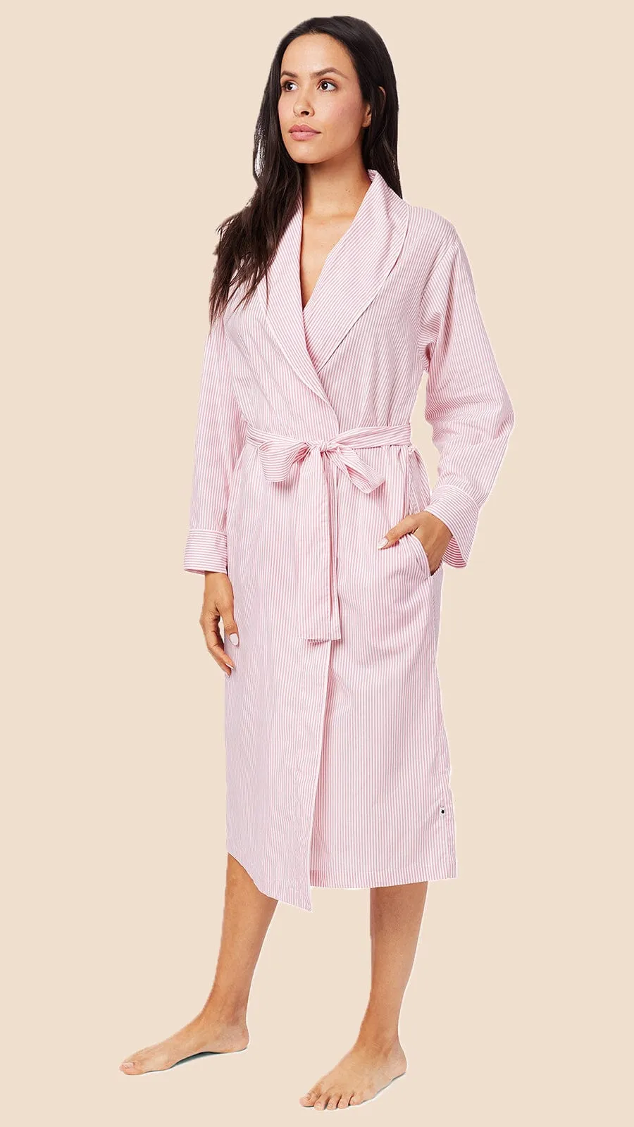 Simple Stripe Luxe Pima Shawl Collar Robe