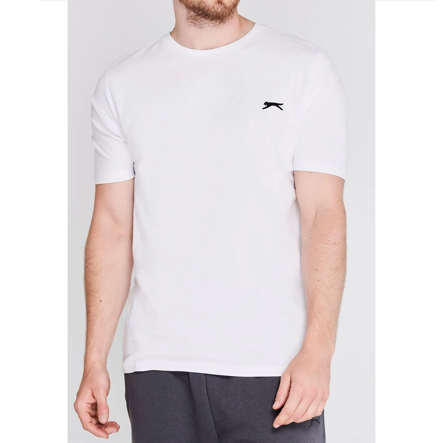 Slazenger Mens Plain T Shirt Crew Neck Tee Top Short Sleeve Lightweight Cotton