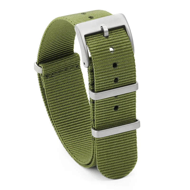 Smooth Nylon Watch Band with Sandblasting Buckle