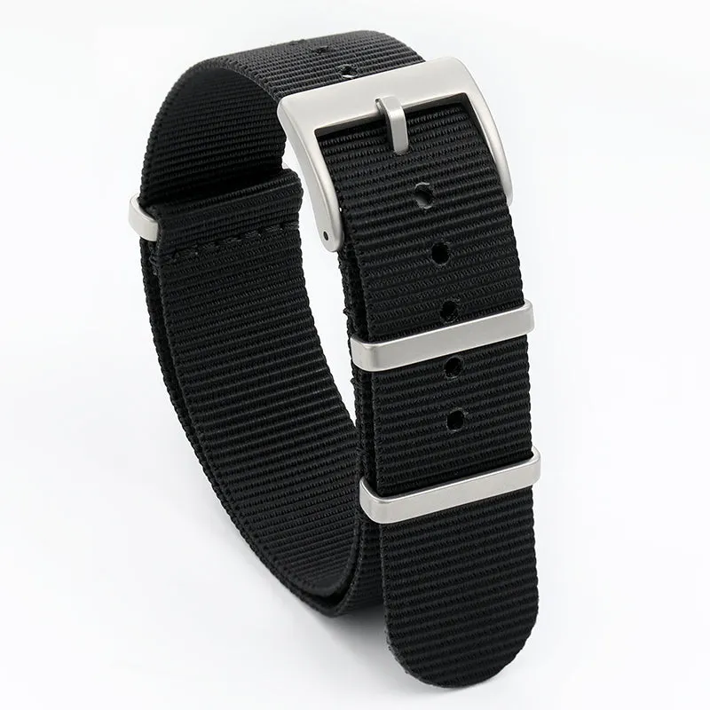 Smooth Nylon Watch Band with Sandblasting Buckle