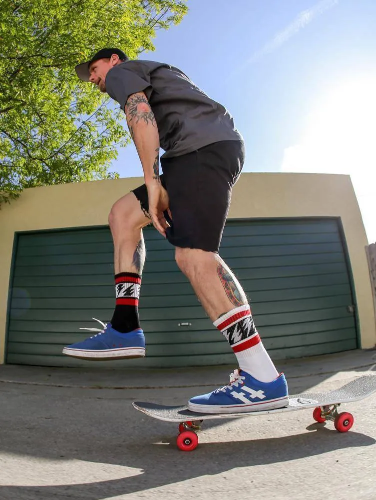 SOCCO x Mike Vallely Lightning Bolt Socks | White