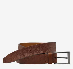 Soft Pebbled Belt- Brown- Johnston&Murphy