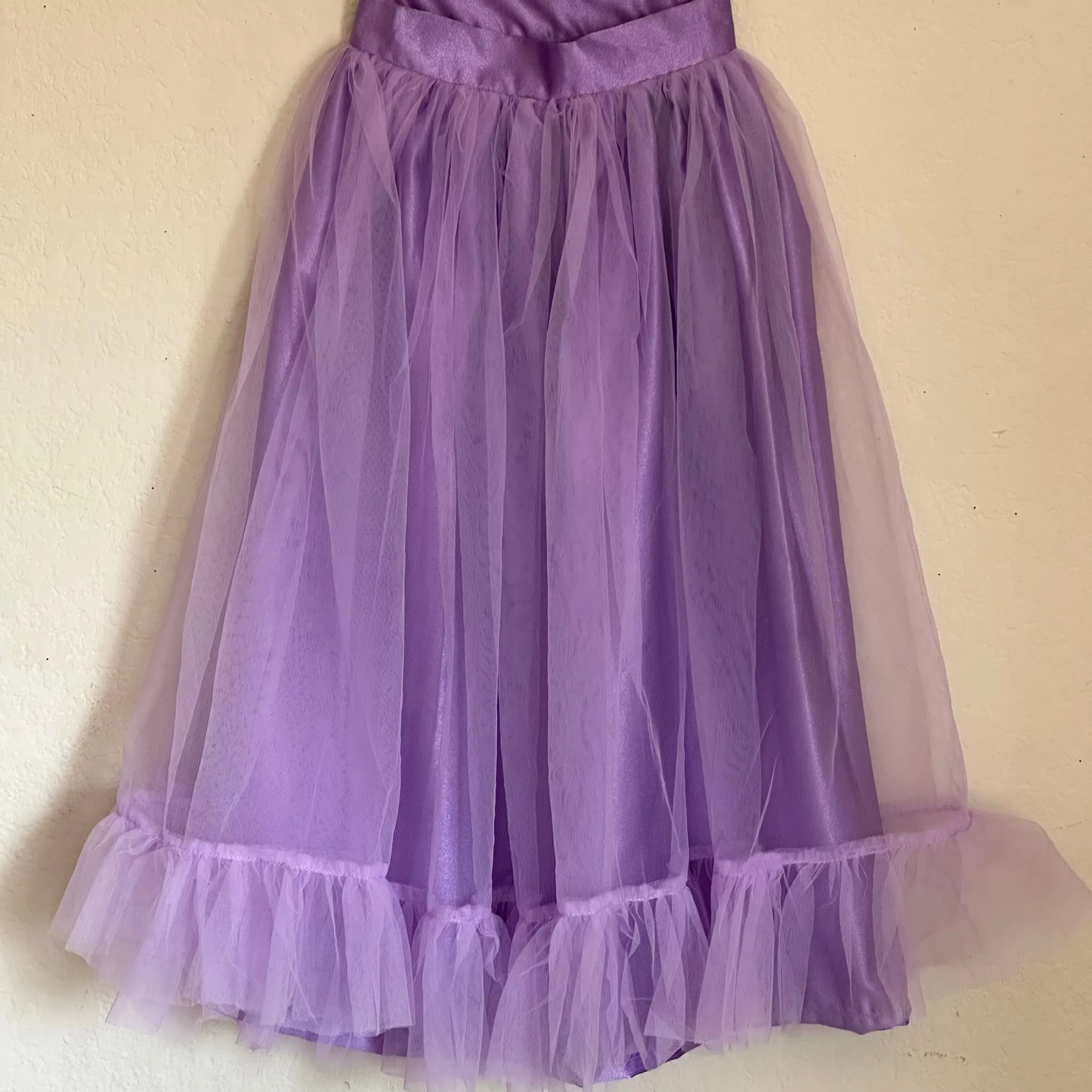 Spaghetti Strap Lavender Crop Top | Soft Net Skirt | 3 to 4 Yrs