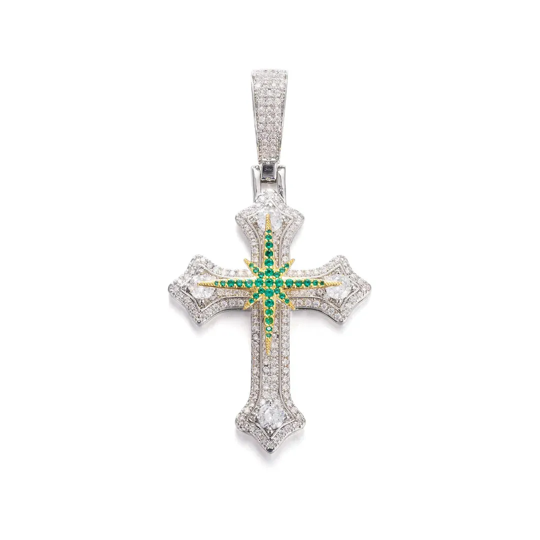 Spinning North Star Cross Pendant