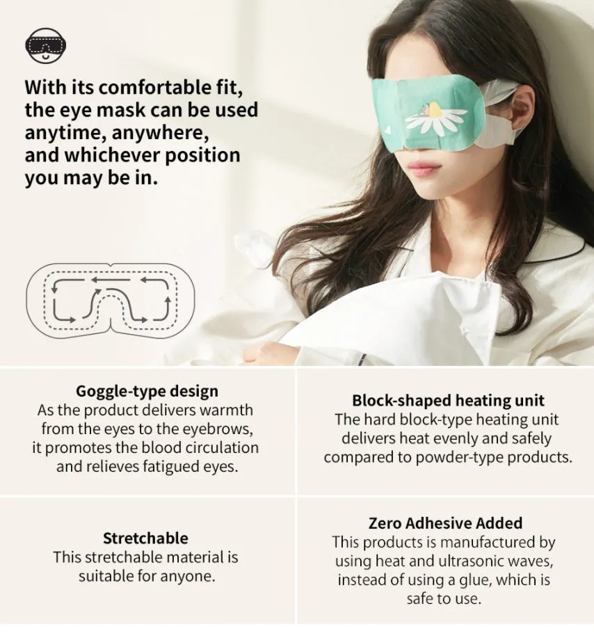 Steambase Daily Eye Mask Camomile Crown 5 Sheets Dry Fatigue Eye Steam Hot Pack Sleep