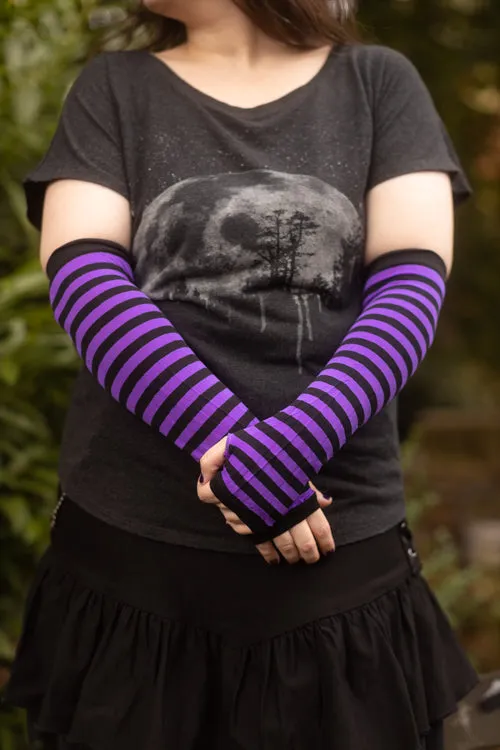 Striped Nylon Arm Warmers