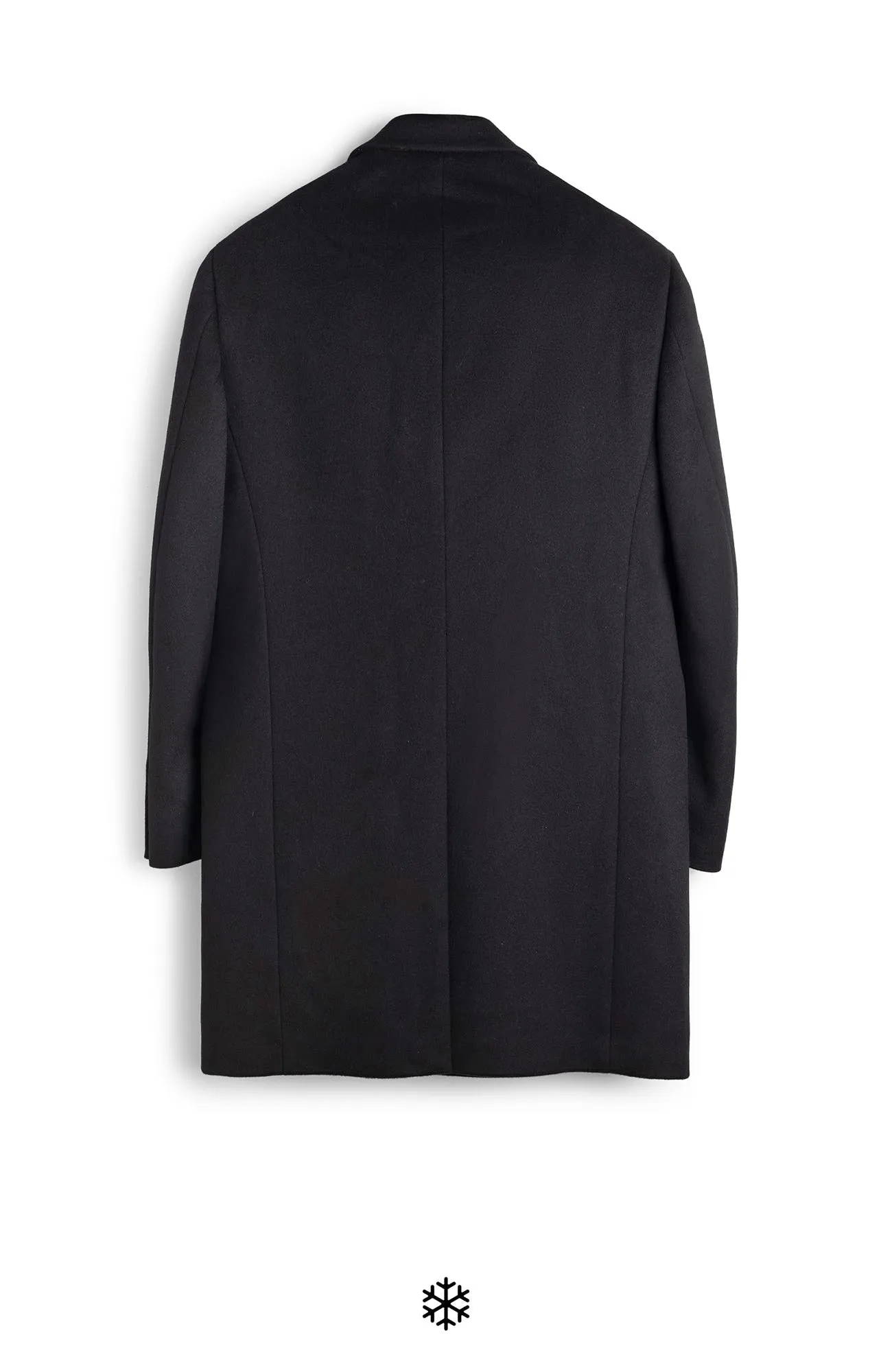 SUTTON BLACK WOOL OVERCOAT