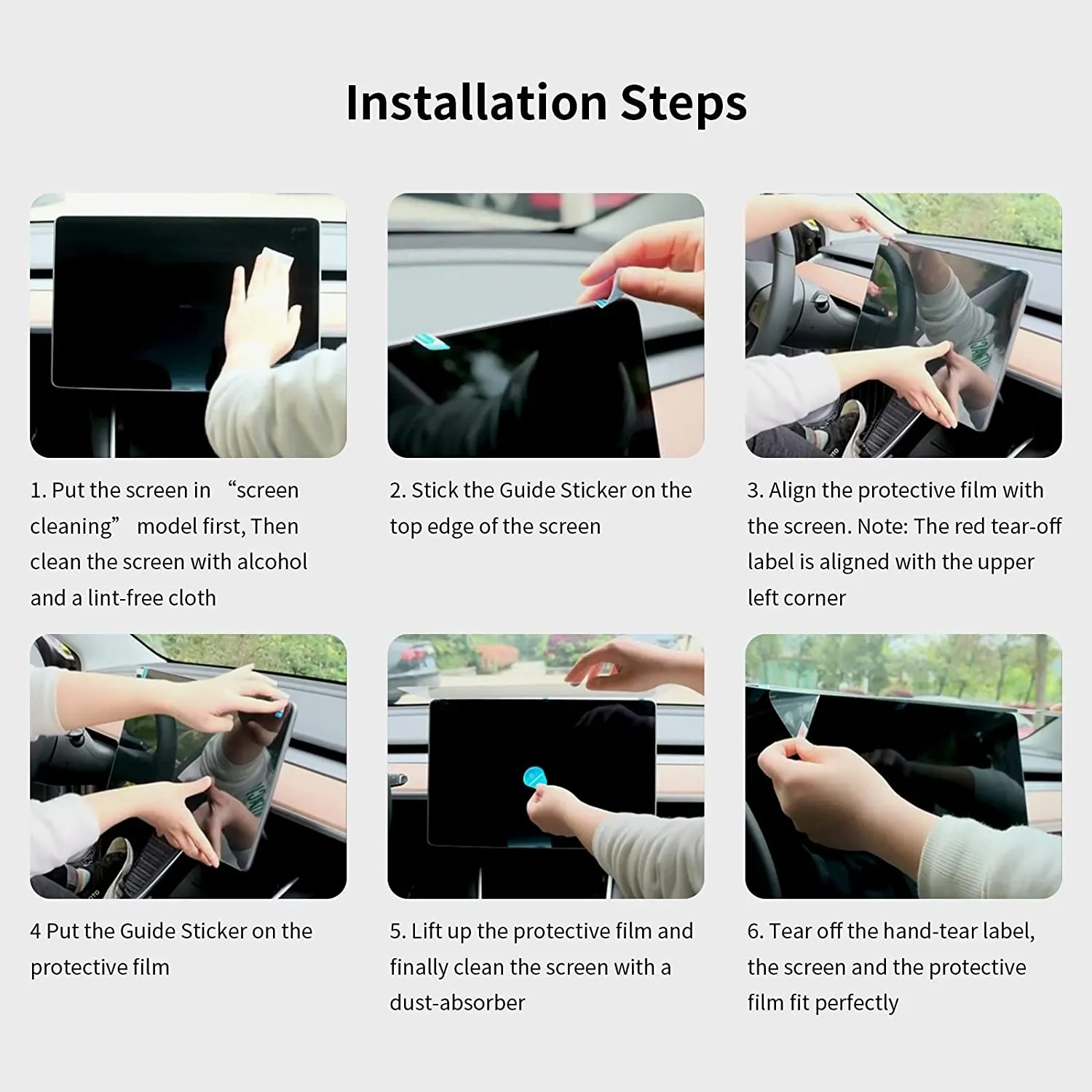 Tempered Glass Screen Protector for Model S/X 2pcs【17 inch】