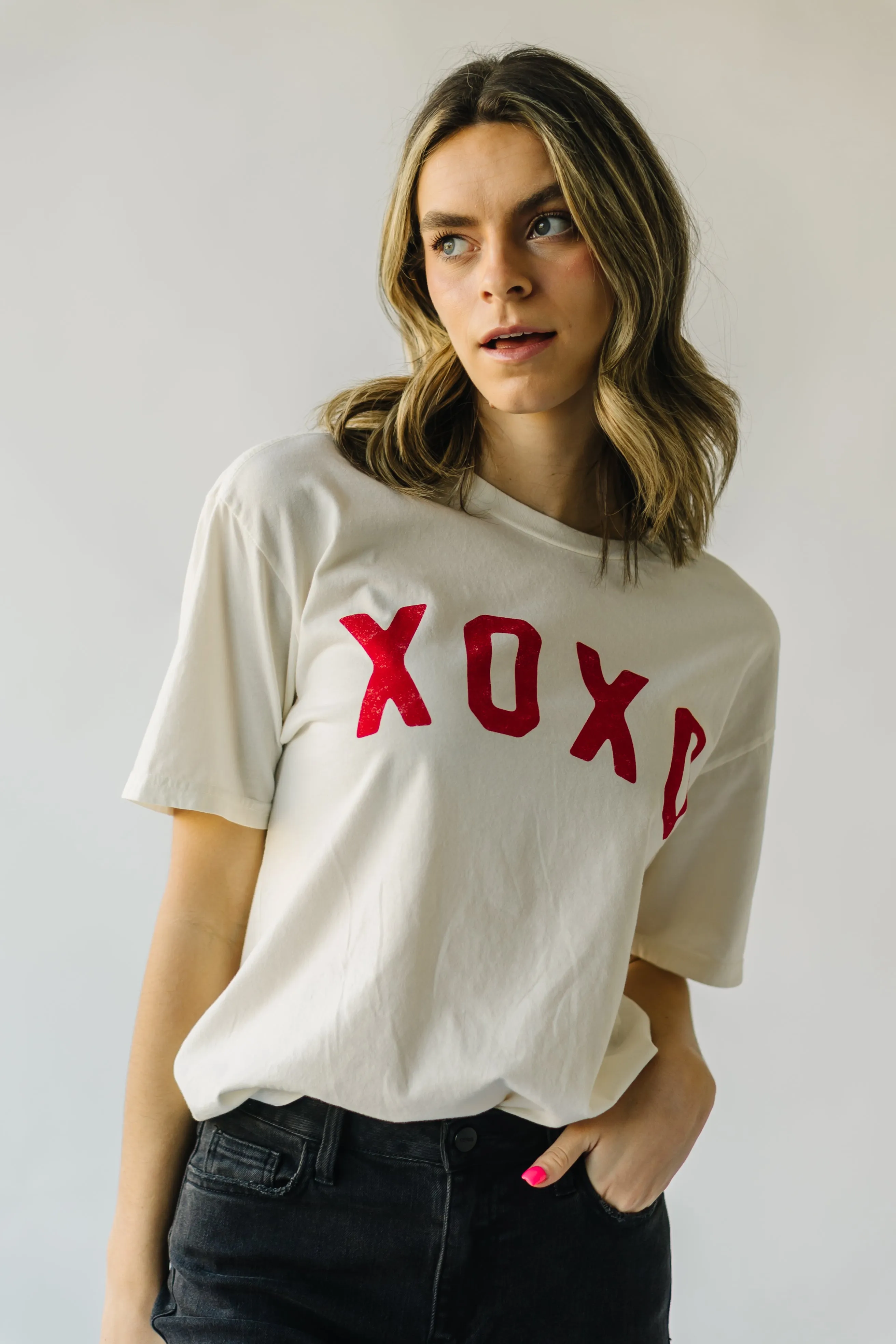 The Hugs   Kisses Graphic Tee in Cream