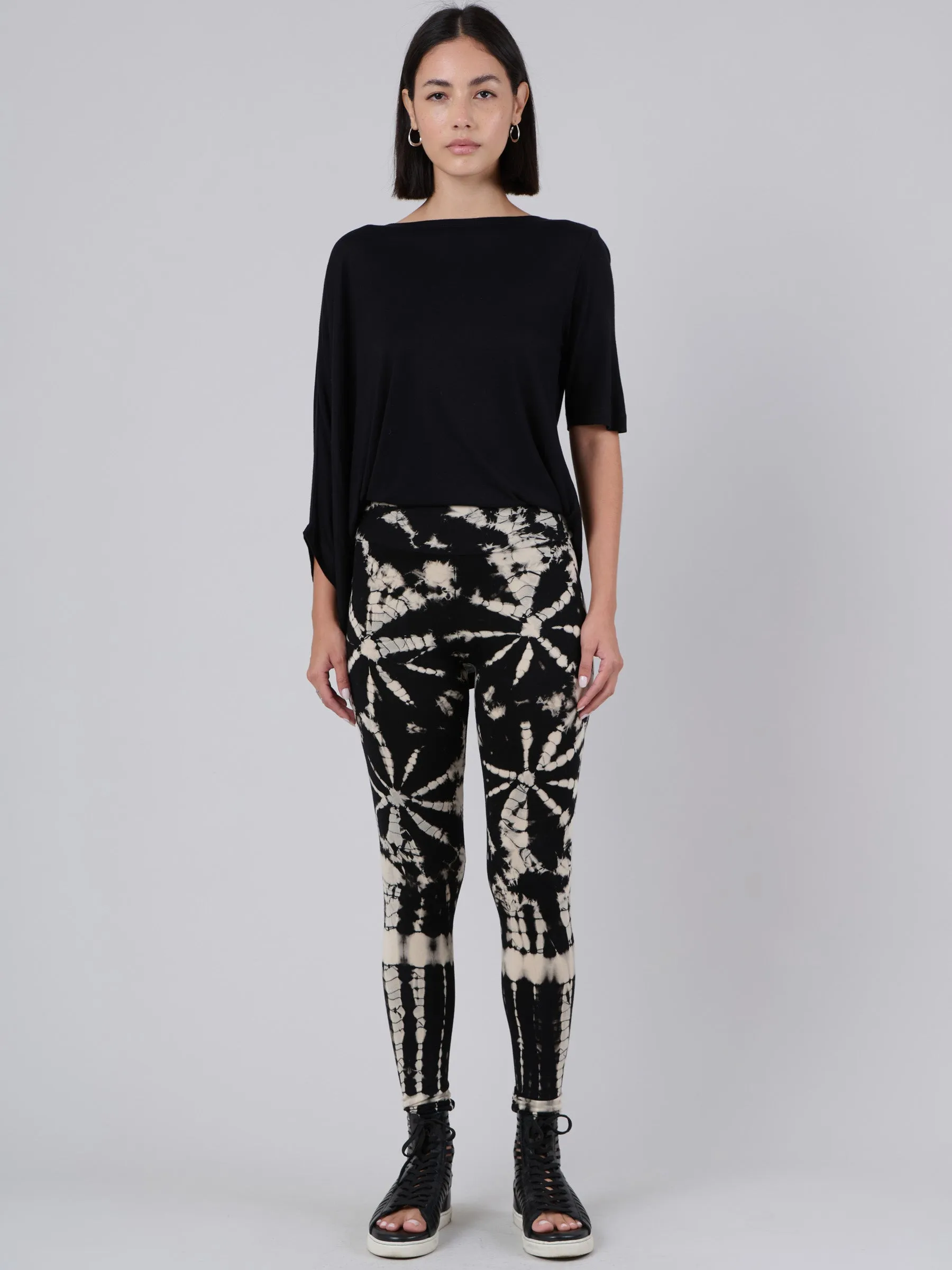 Tie Dye Leggings - Black - Style 1