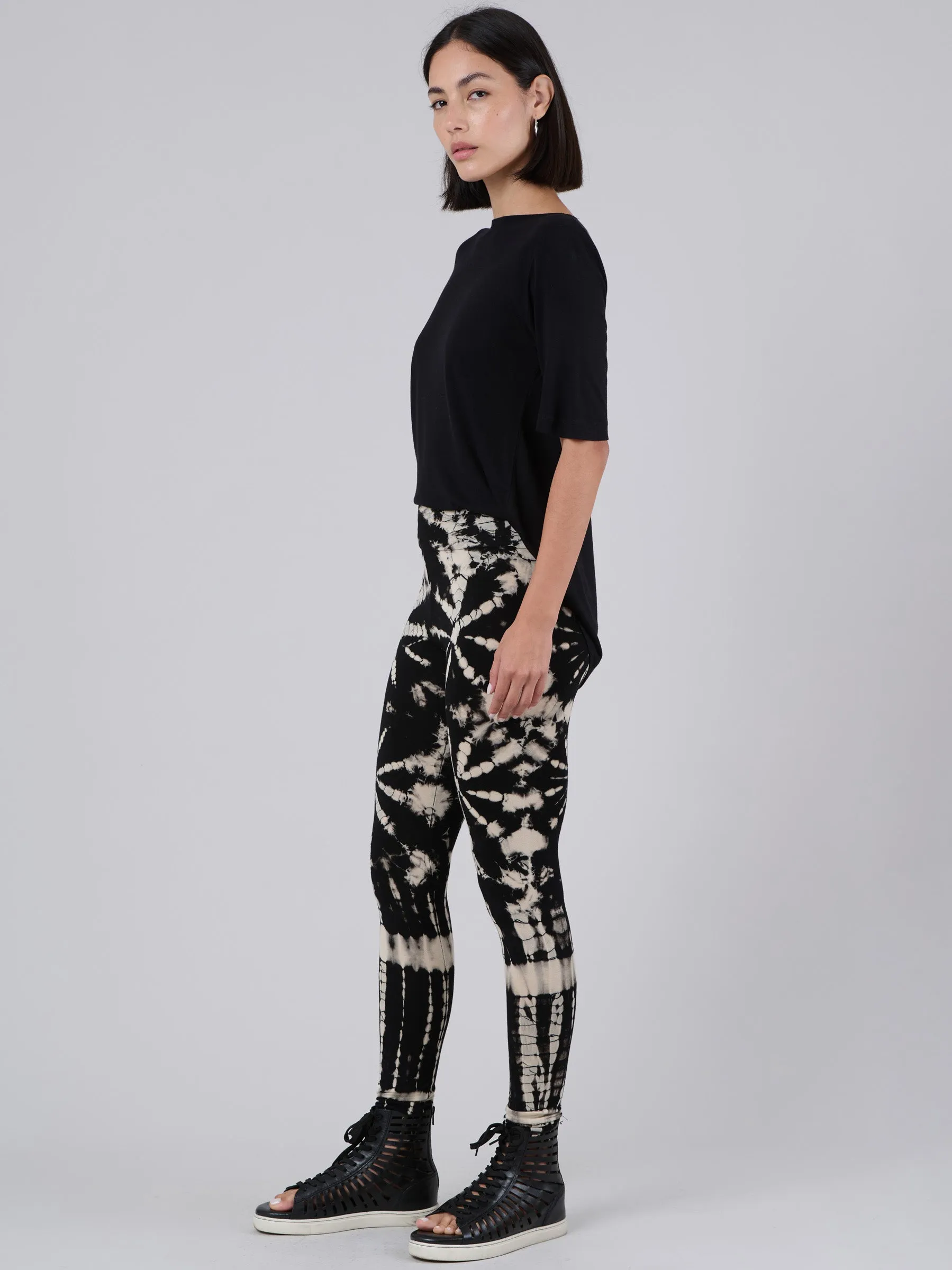 Tie Dye Leggings - Black - Style 1