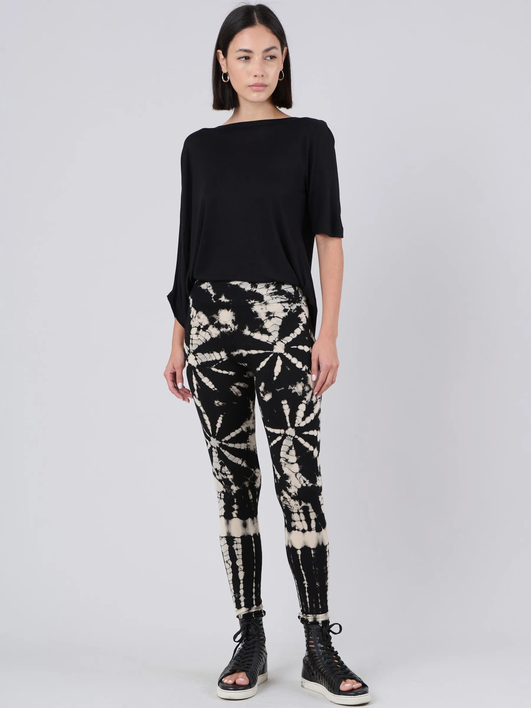 Tie Dye Leggings - Black - Style 1