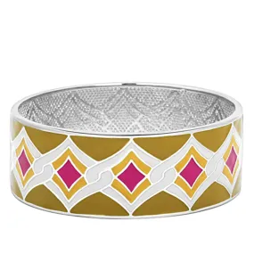 TK291 High polished (no plating) Stainless Steel Bangle with Epoxy in Multi Color