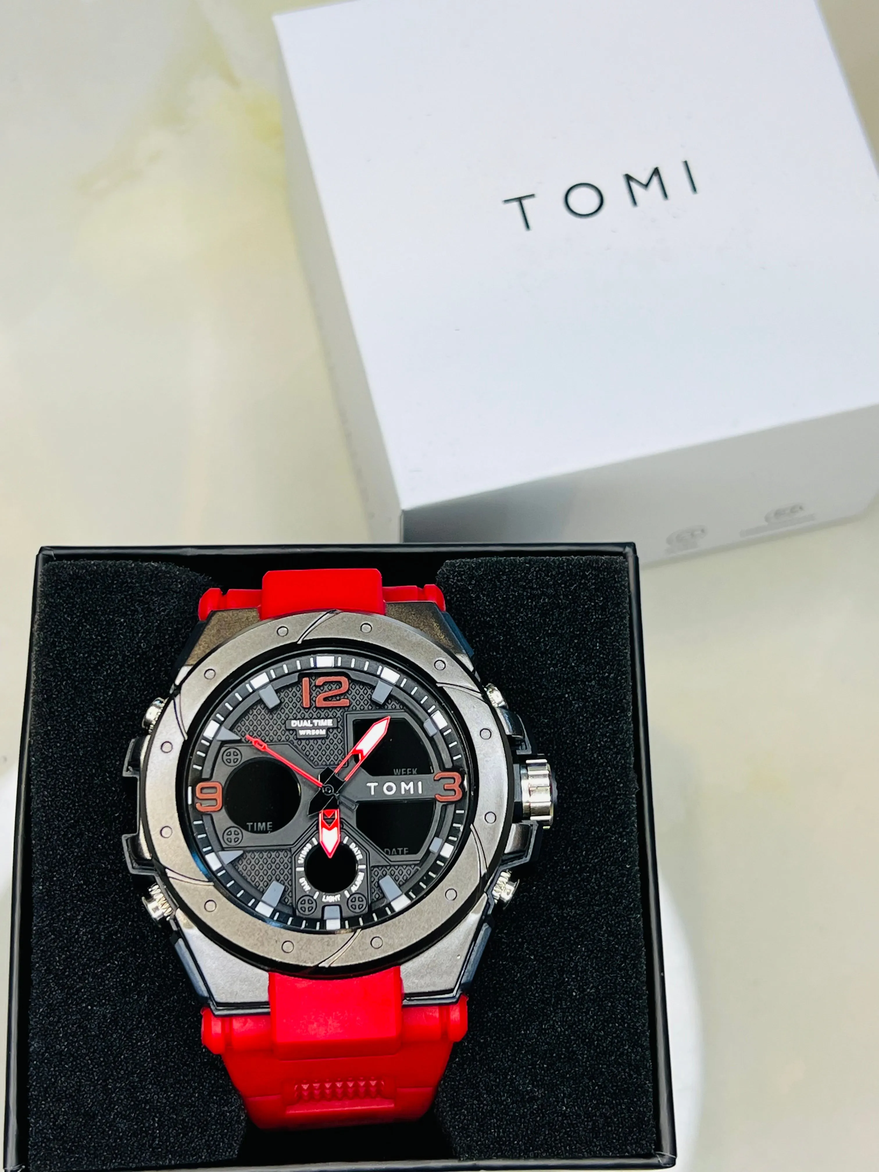 TOMI T-235 Sports Watch Dual Time Digital Analogue