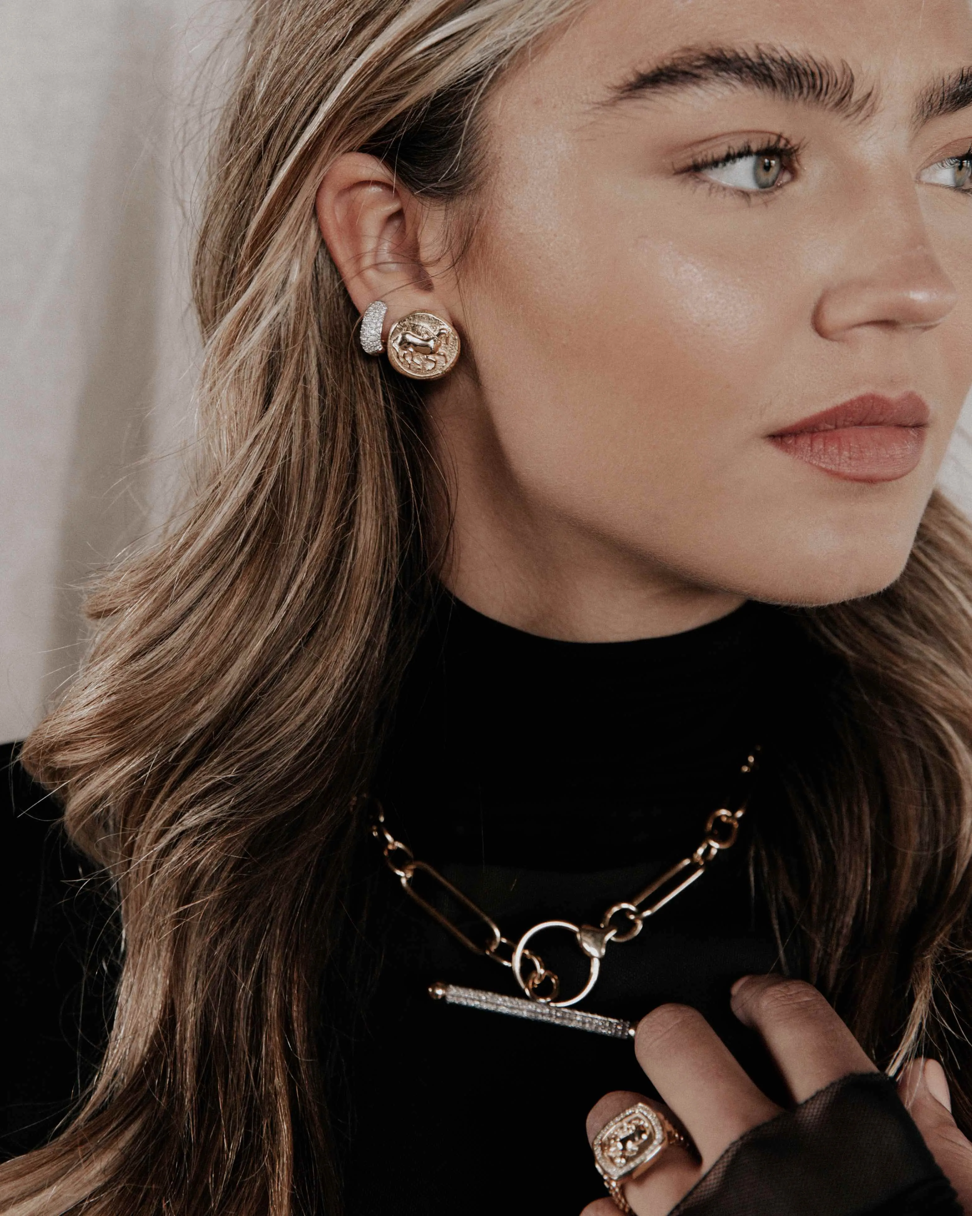 Trojan Coin Earrings | Gold