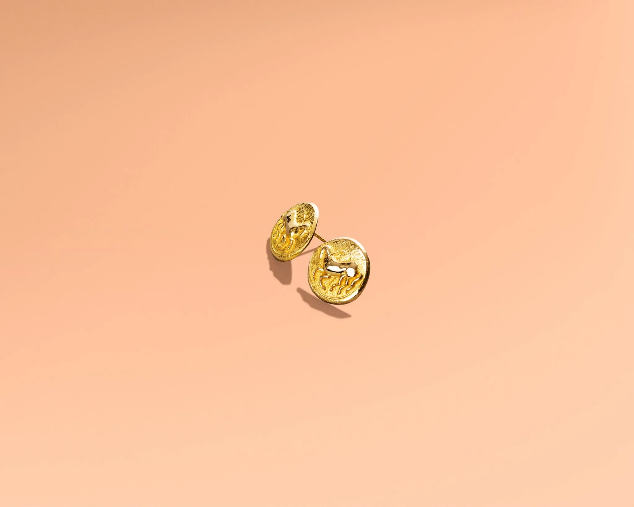 Trojan Coin Earrings | Gold