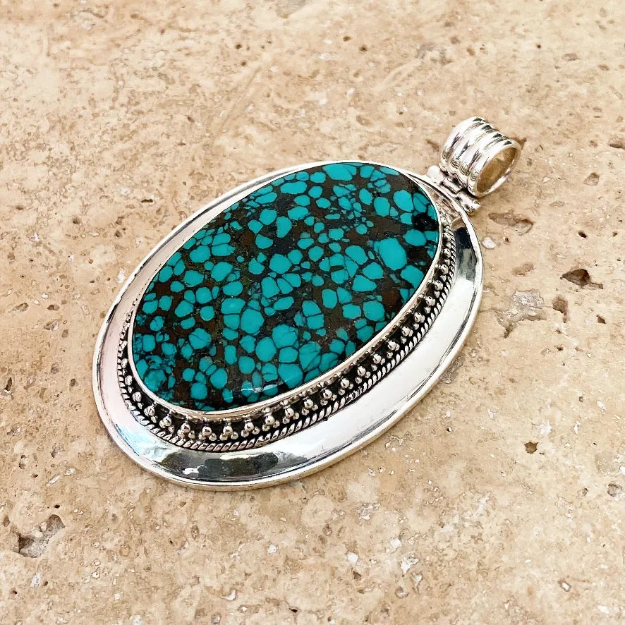 Turquoise Large Oval Pendant - Arizona