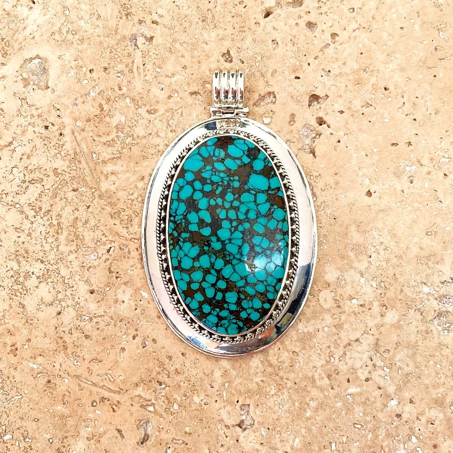 Turquoise Large Oval Pendant - Arizona