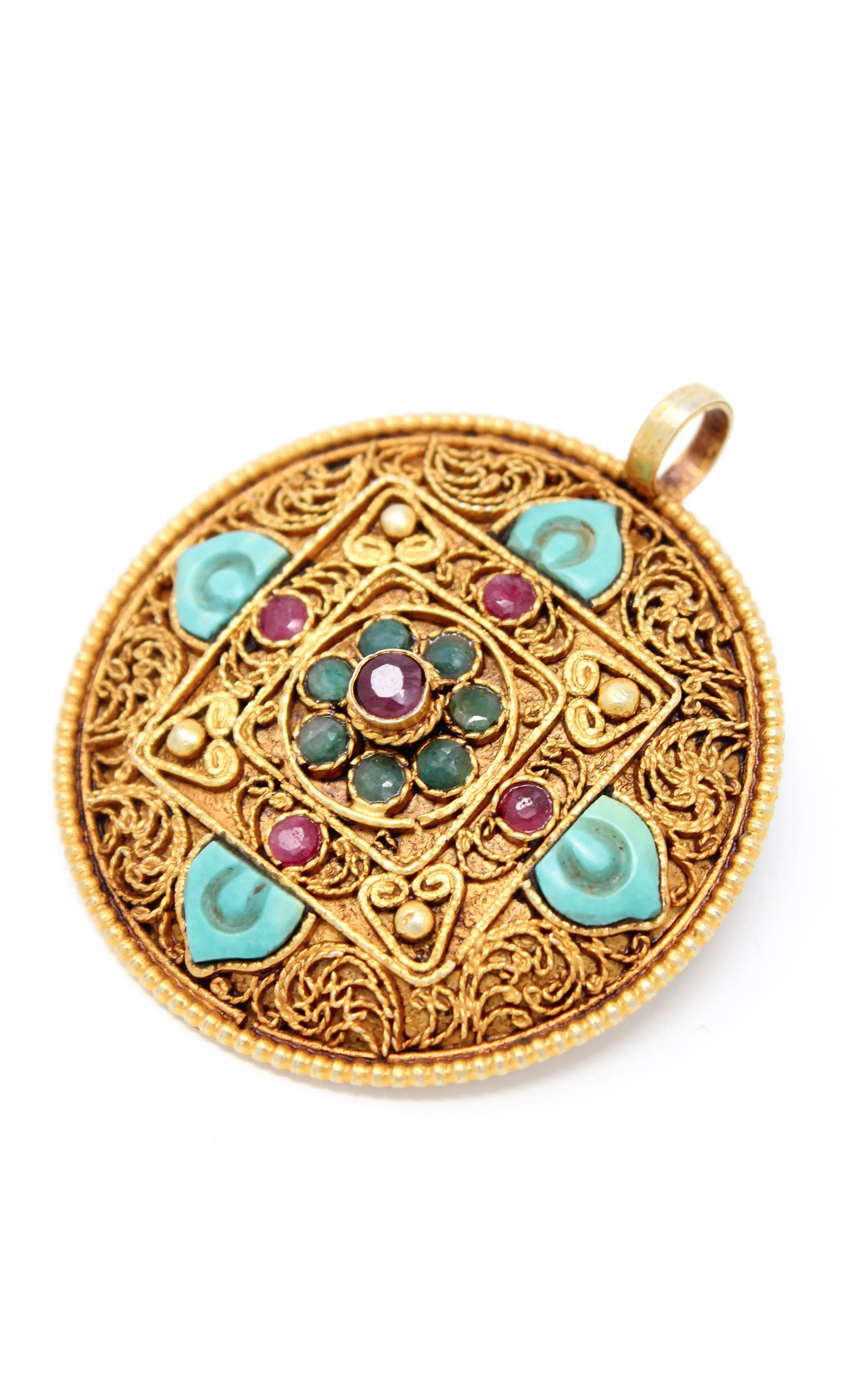 Unique Gold Mandala Pendant