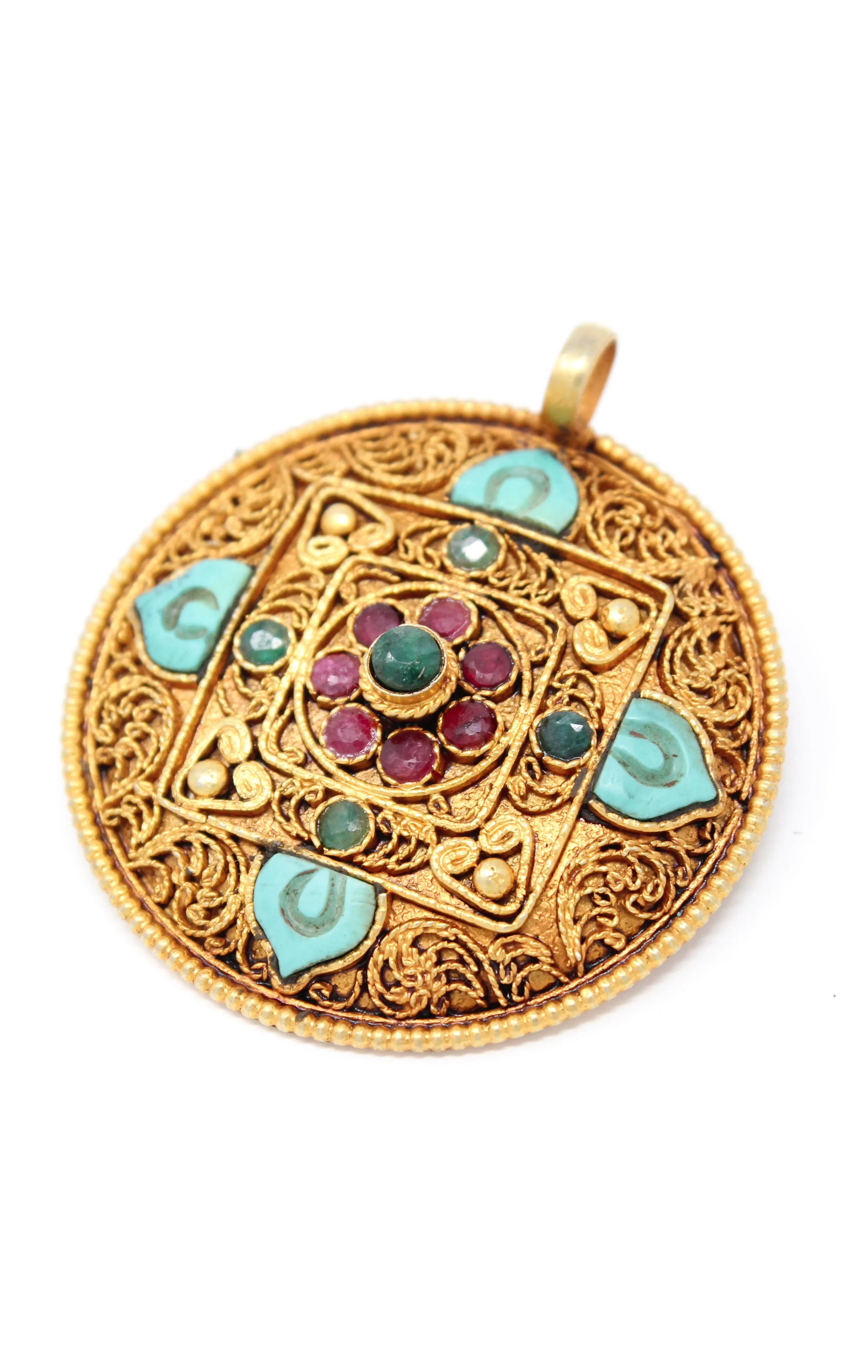 Unique Gold Mandala Pendant