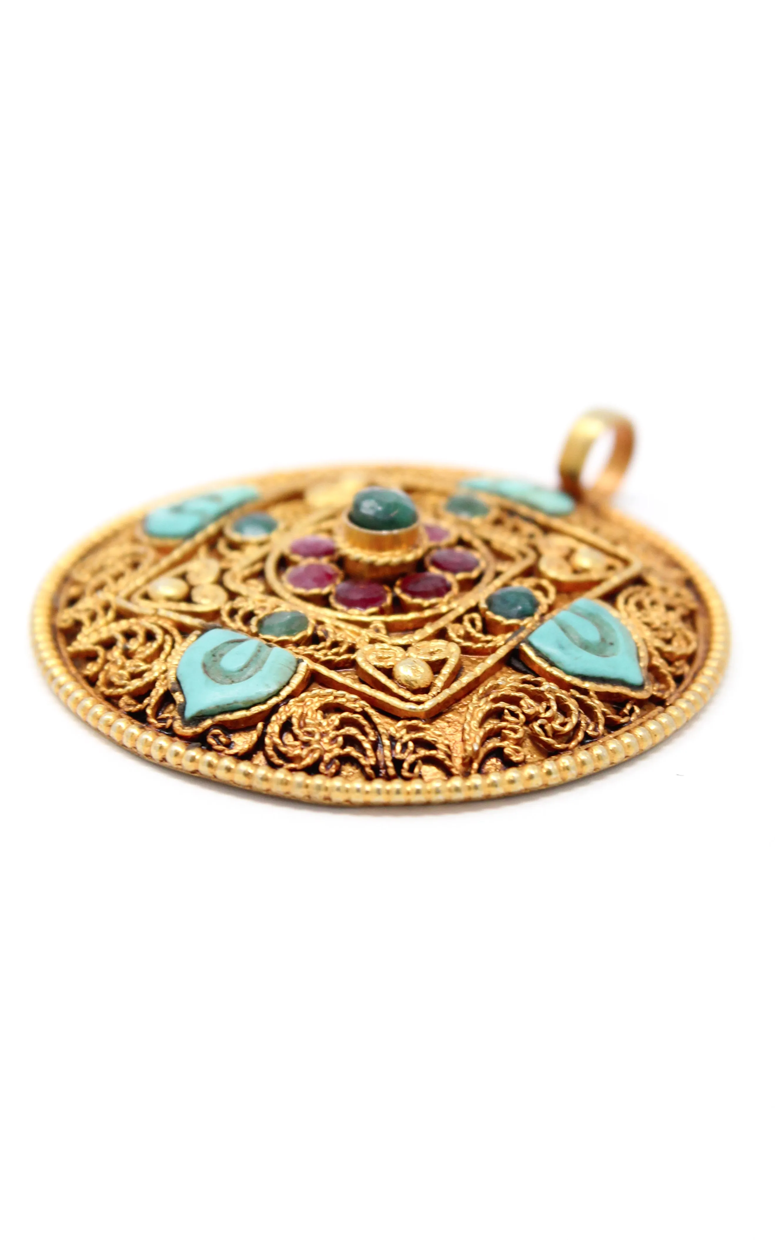 Unique Gold Mandala Pendant