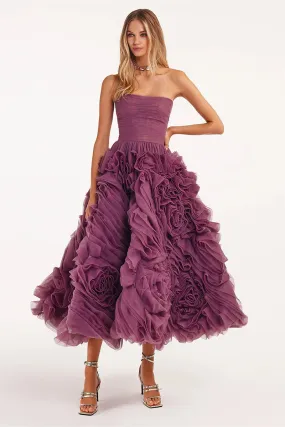 Unreal Sensibility Tulle Strapless Midi Dress