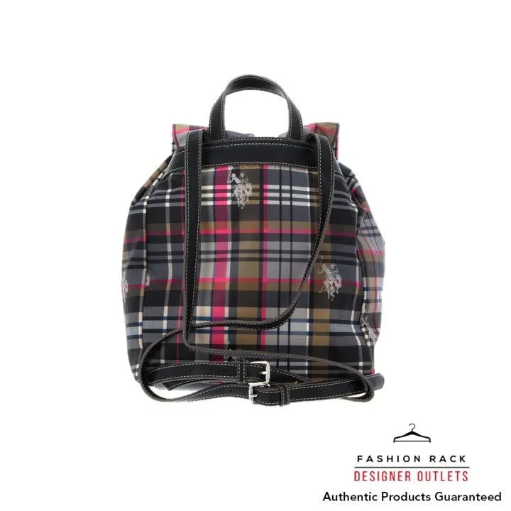 US Polo Assn Houston Checked Backpack Nylon/Pu Checked Black