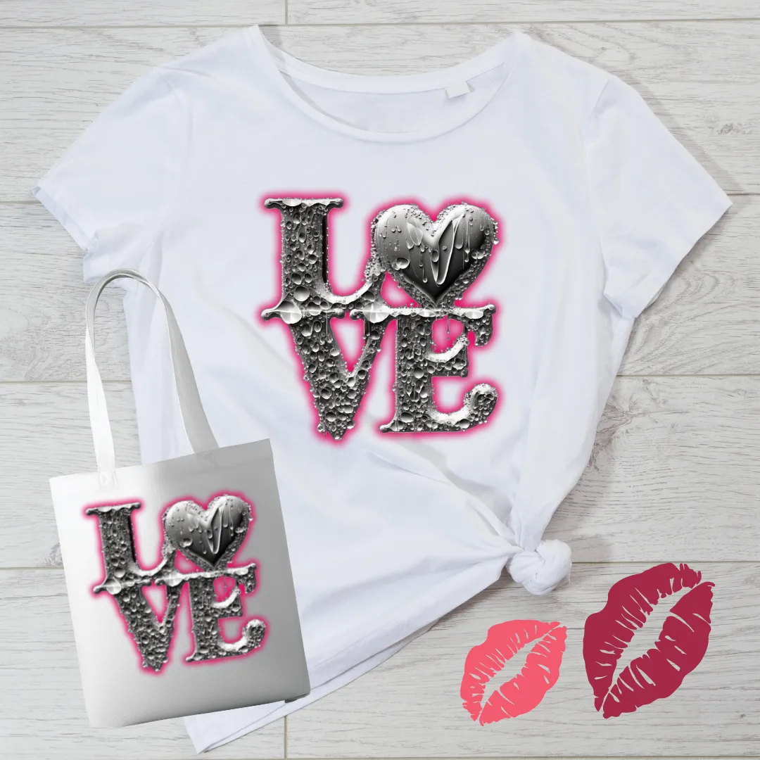 Valentine's Day-LOVE Shirt with Matching Tote