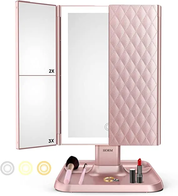 Vanity Mirror™ | Trifold Make-up Spiegel met driekleurige LED verlichting