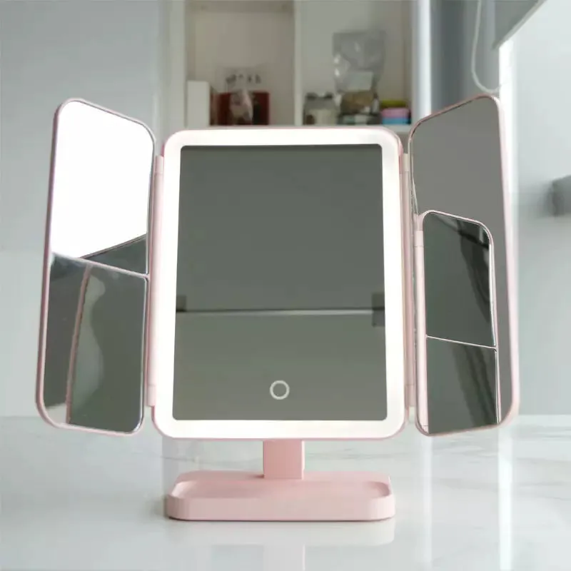 Vanity Mirror™ | Trifold Make-up Spiegel met driekleurige LED verlichting