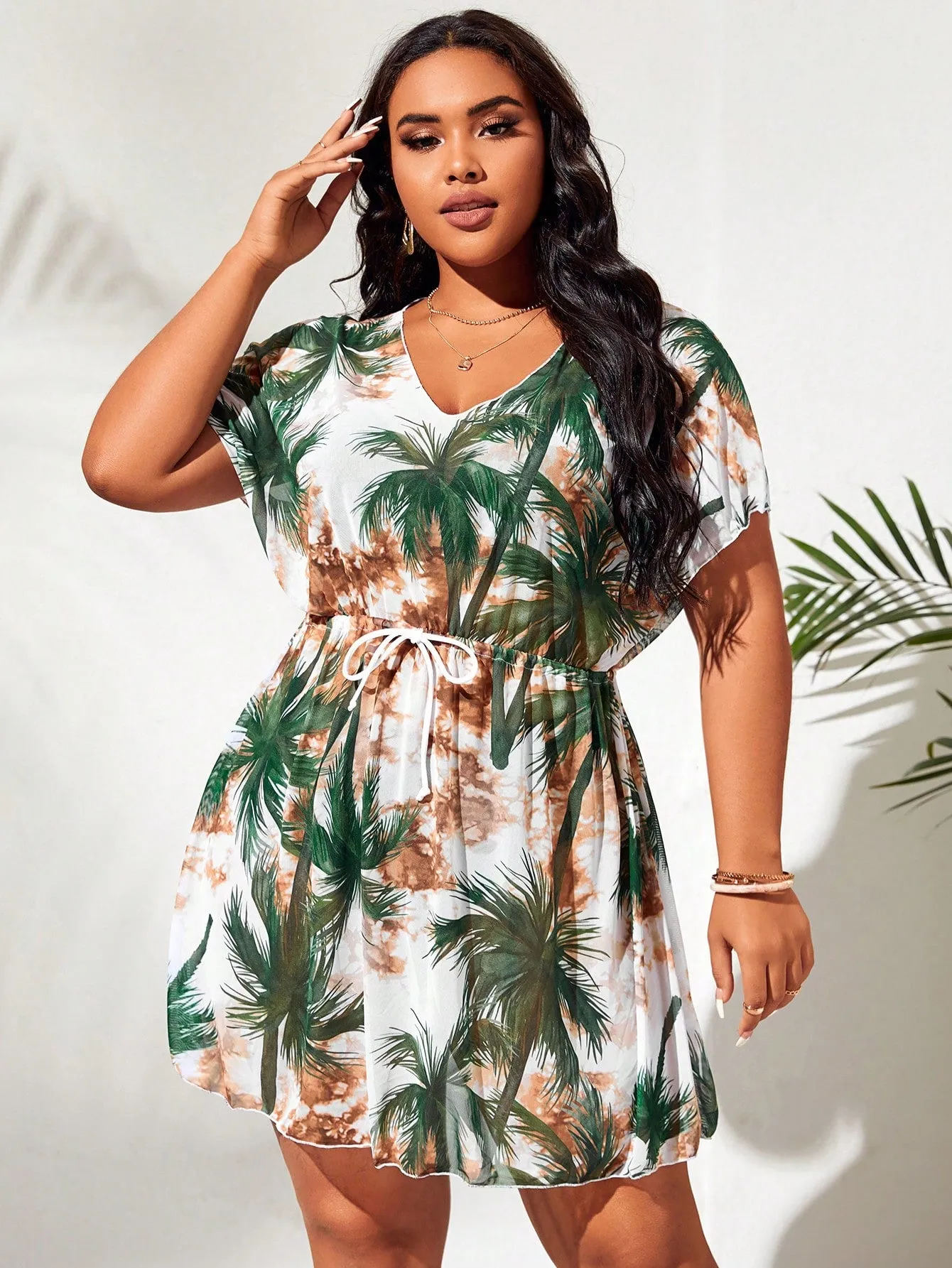 Vestido Saída de Praia Coqueiro Plus Size