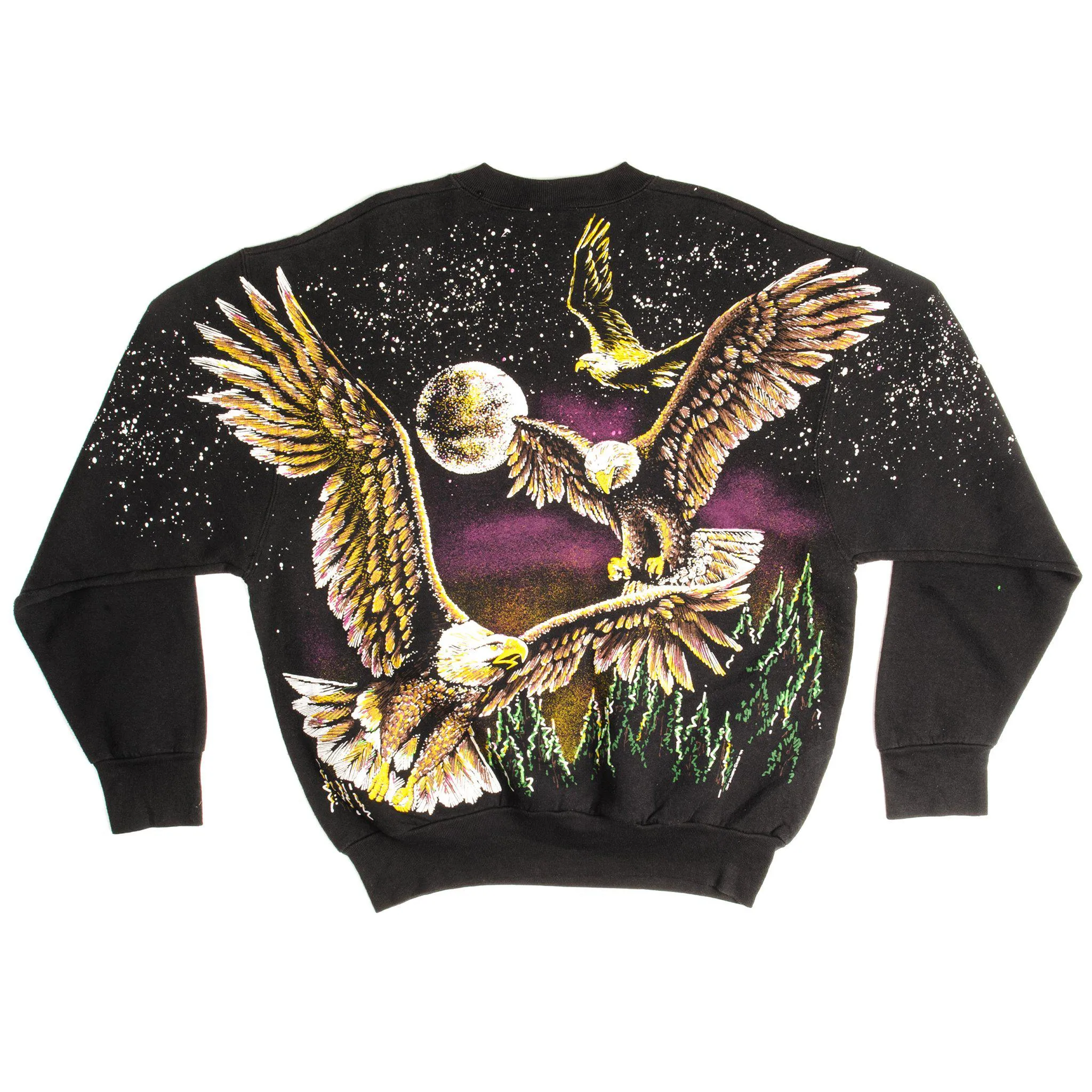 VINTAGE ALL OVER PRINT BALD EAGLES SWEATSHIRT 1994 SIZE LARGE