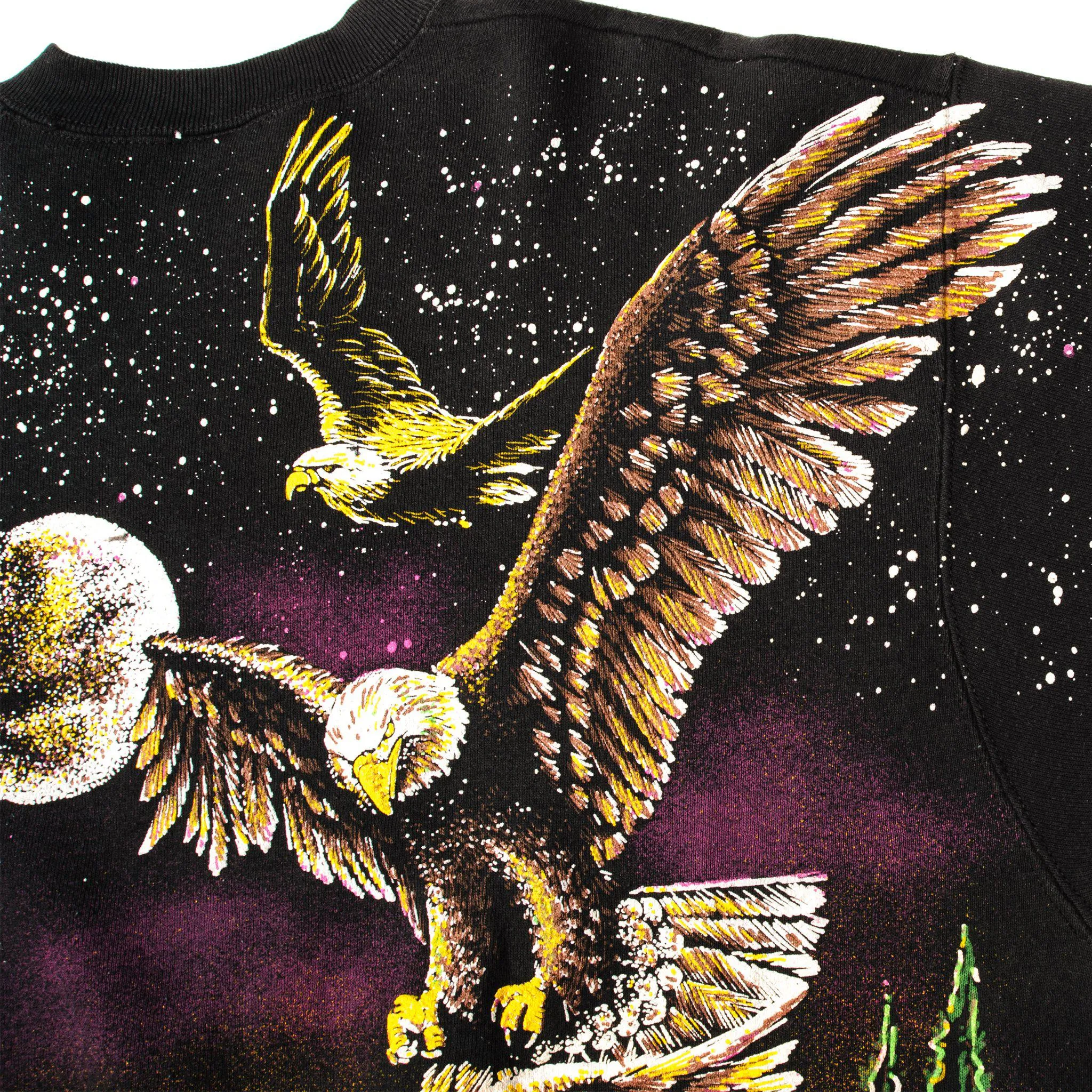 VINTAGE ALL OVER PRINT BALD EAGLES SWEATSHIRT 1994 SIZE LARGE