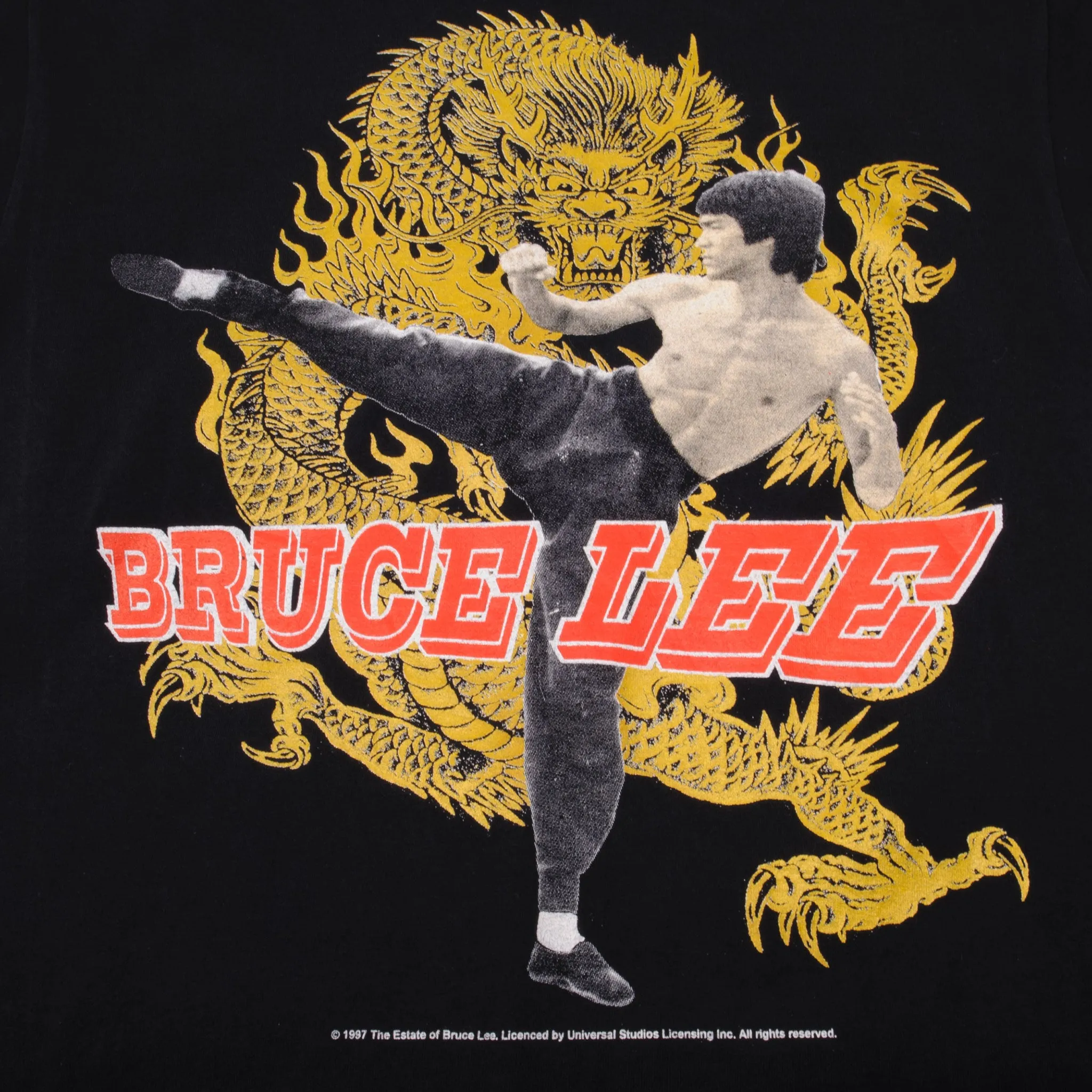 VINTAGE BRUCE LEE 1997 UNIVERSAL STUDIO TEE SHIRT SIZE MEDIUM MADE USA