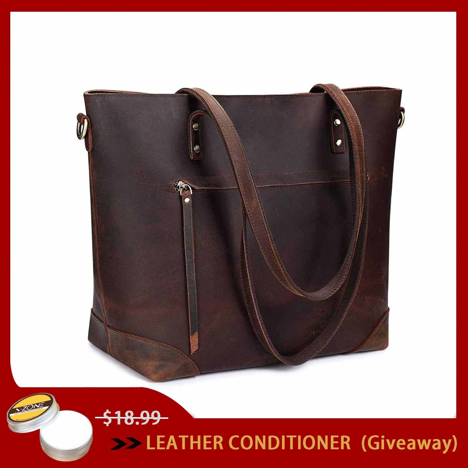 Vintage Leather Tote Bag