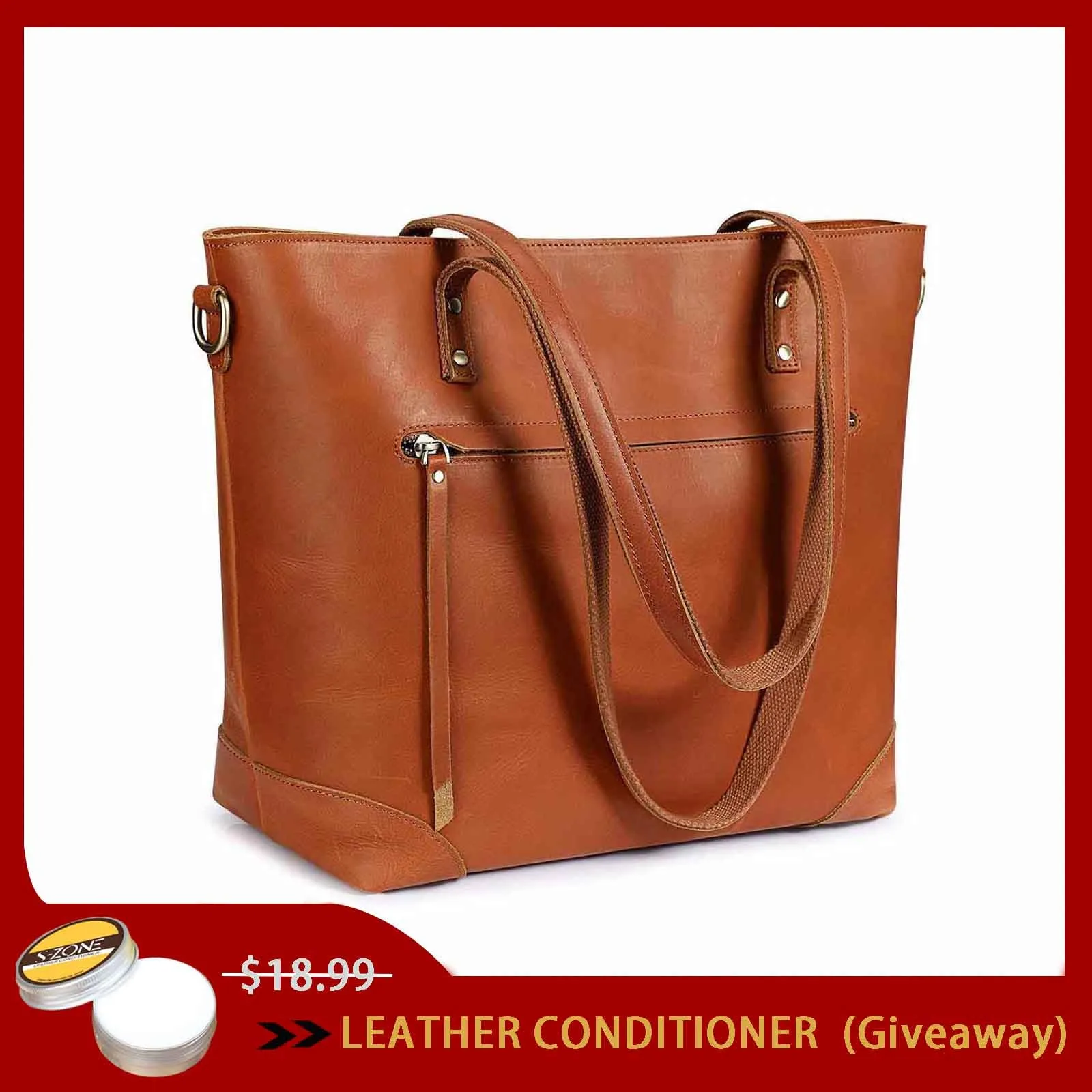 Vintage Leather Tote Bag