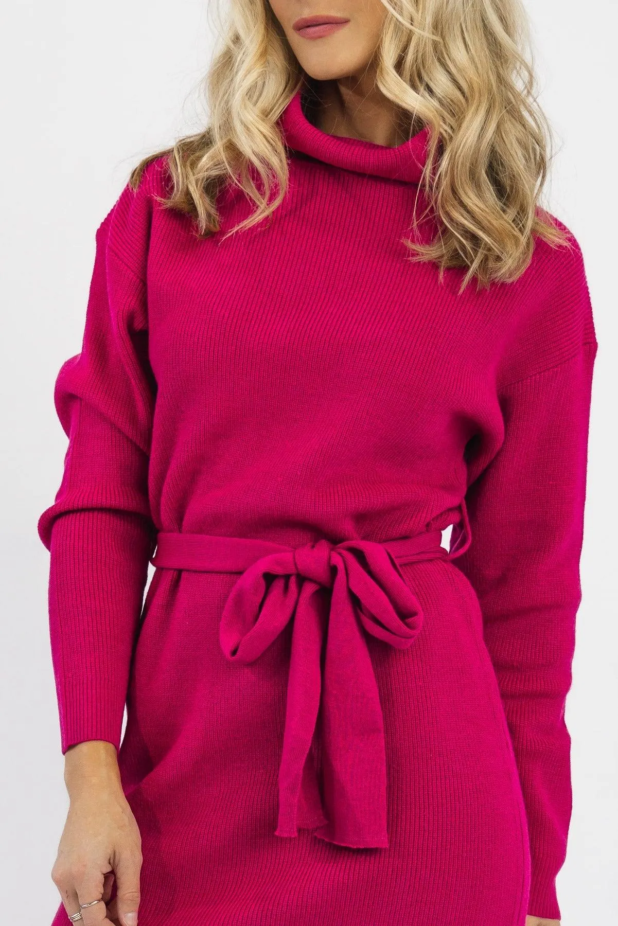 Warm & Wonderful Fuchsia Sweater Dress - Final Sale