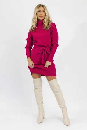 Warm & Wonderful Fuchsia Sweater Dress - Final Sale