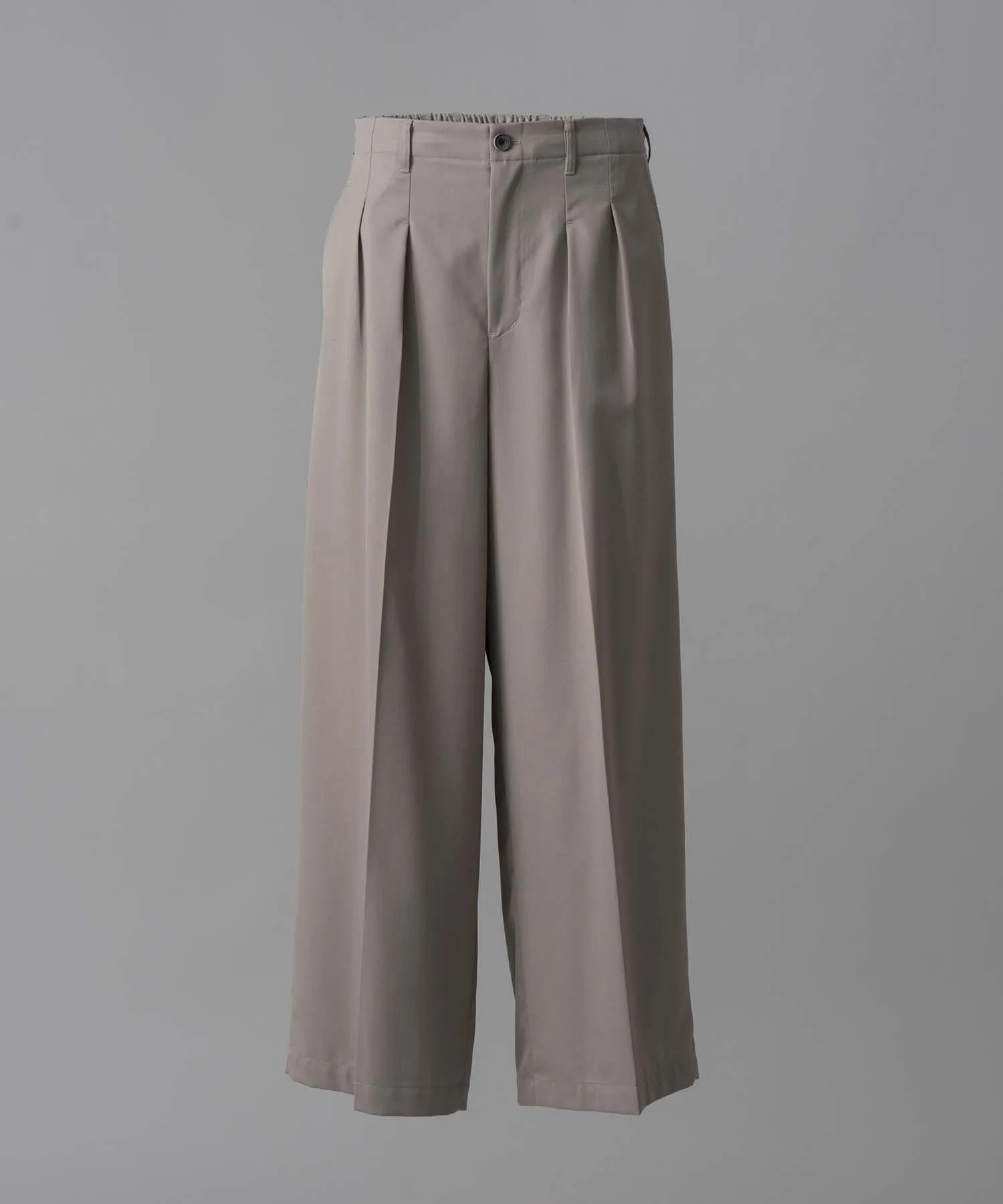 Wool Mix Continuous Tow-Tuck Wide Pants