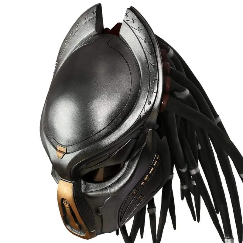 Xcoser Predator-Maske mit Dreads-Haaren, Cosplay-Helm, Halloween, Herren, Damen, Erwachsene